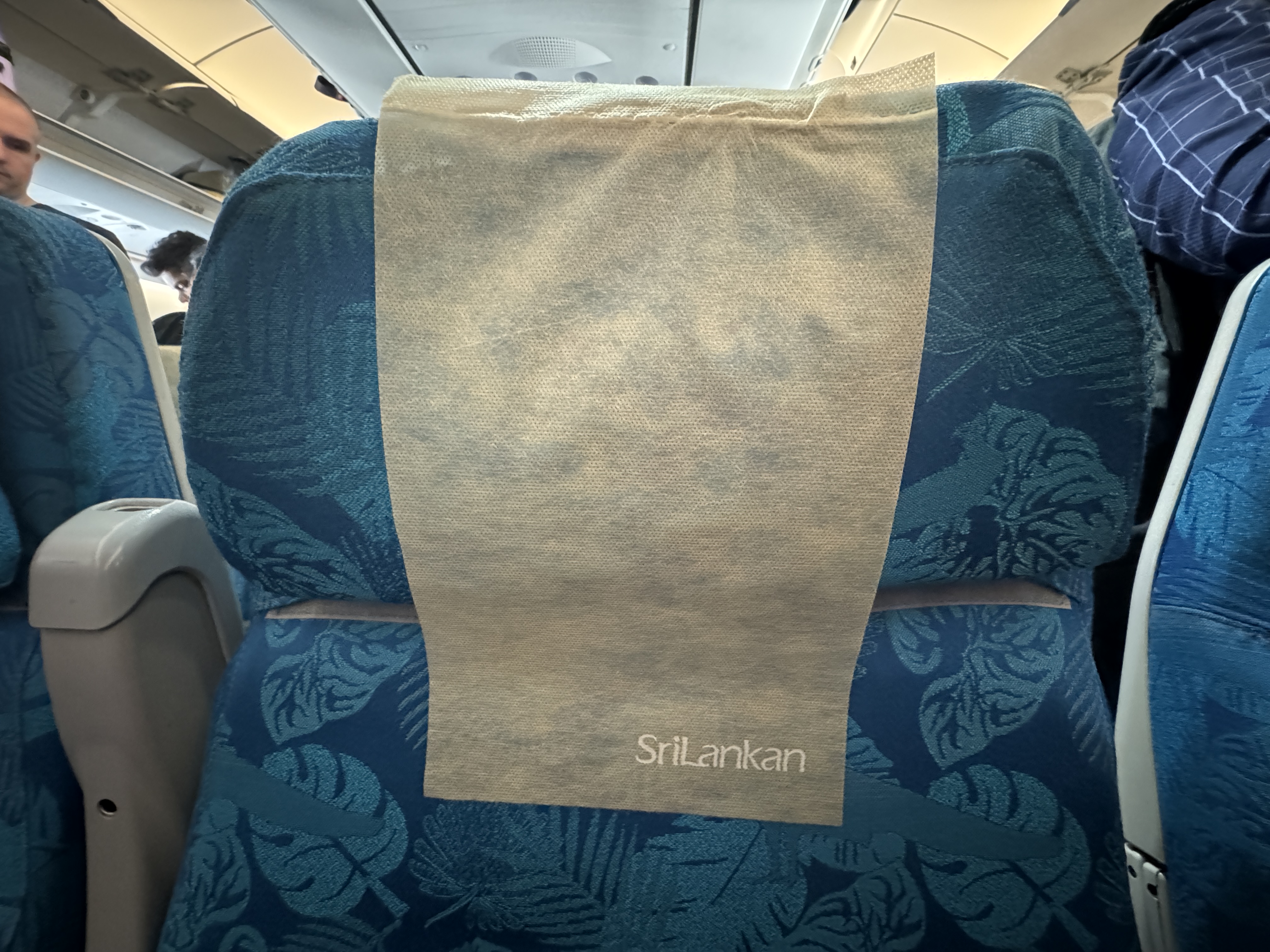 SriLankan DOH CMB A330 300 economy headrest
