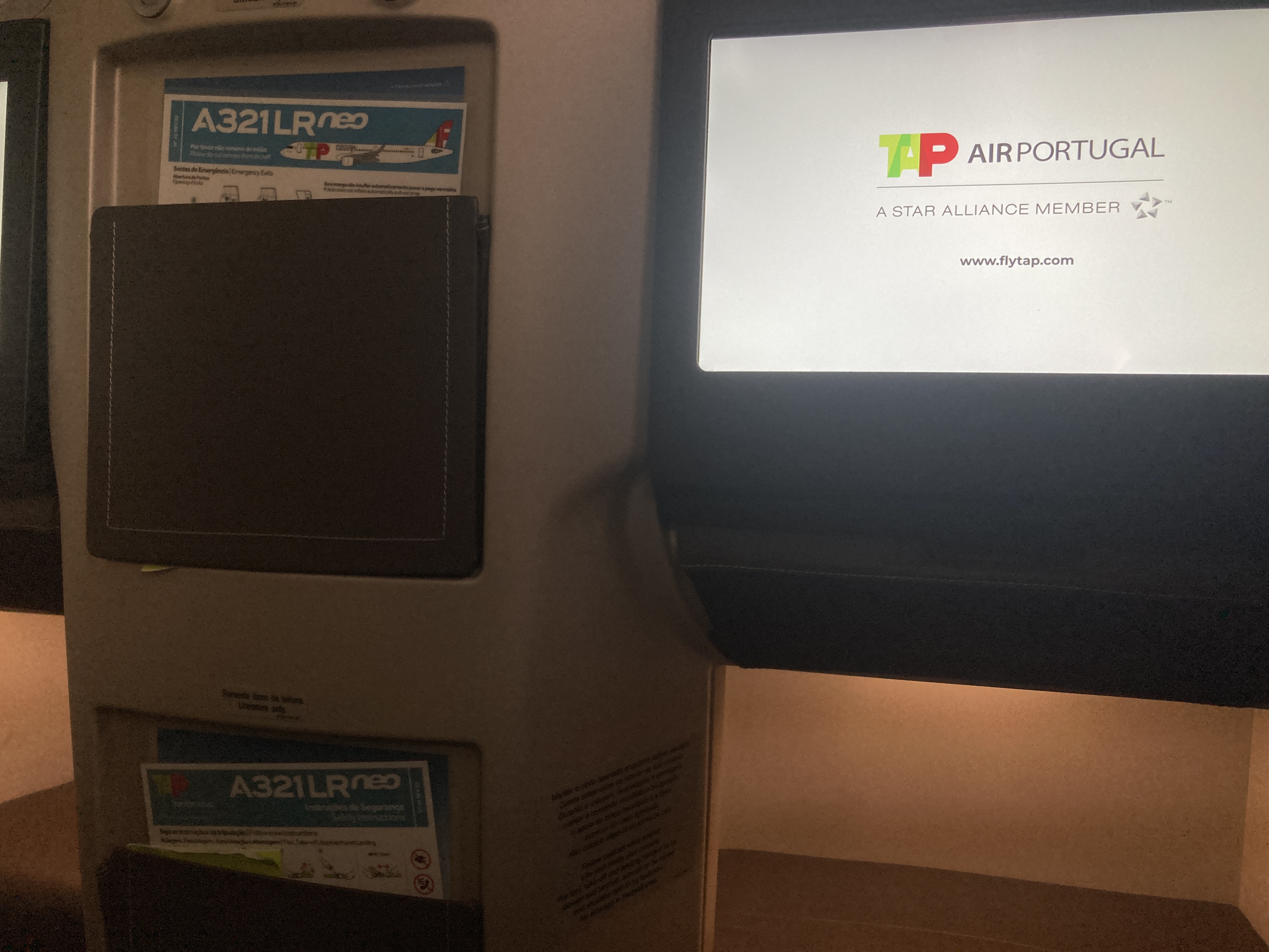 TAP Air Portugal A321LR neo business class EWR LIS entertainment screen TAP Air Portugal A321LR neo business class EWR LIS entertainment screen