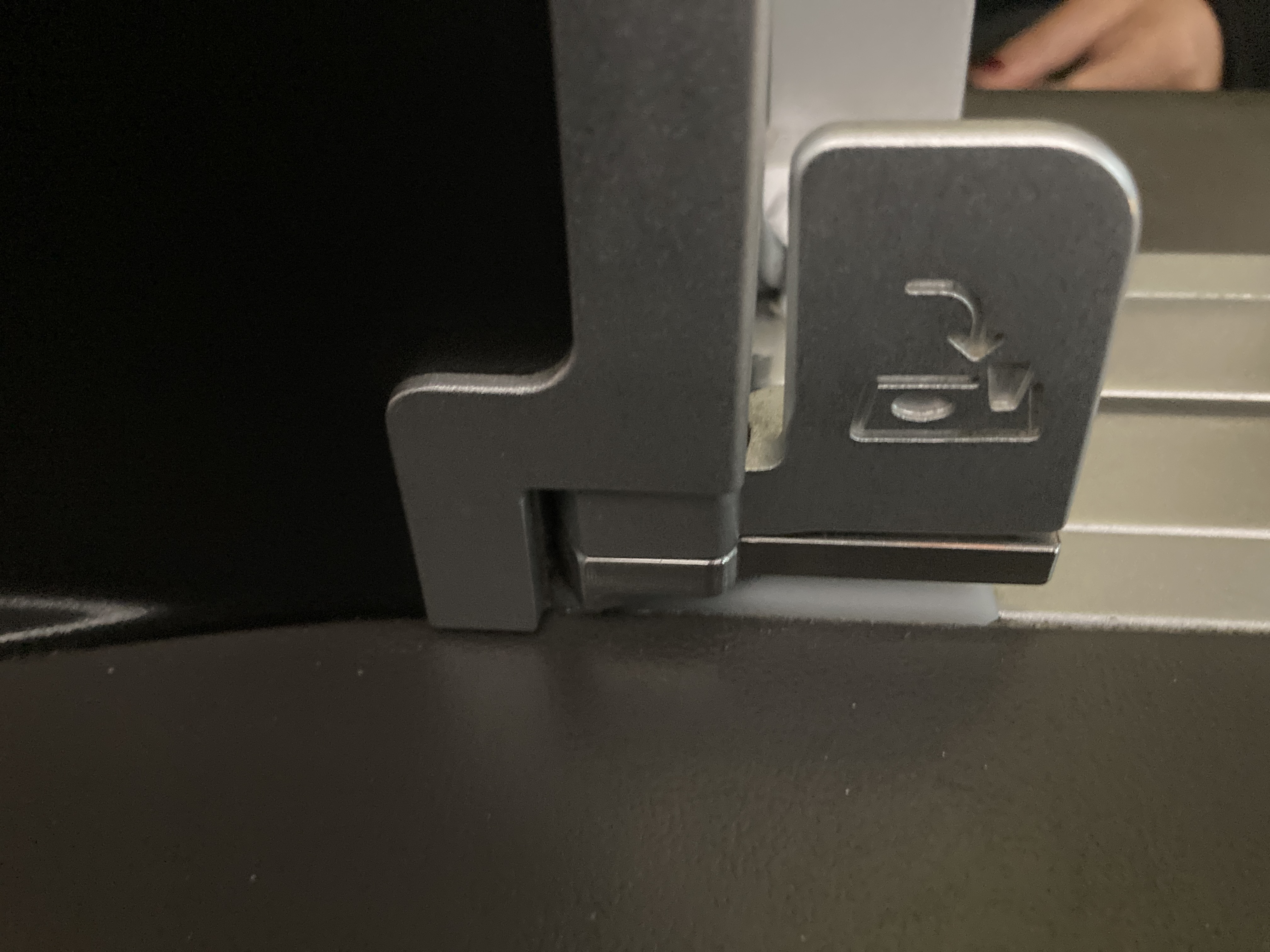 TAP Air Portugal A321LR neo business class EWR LIS latch for tray table TAP Air Portugal A321LR neo business class EWR LIS latch for tray table