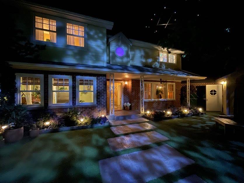 The Delaney House front yard at Meow Wolf Grapevine The Real Unreal
