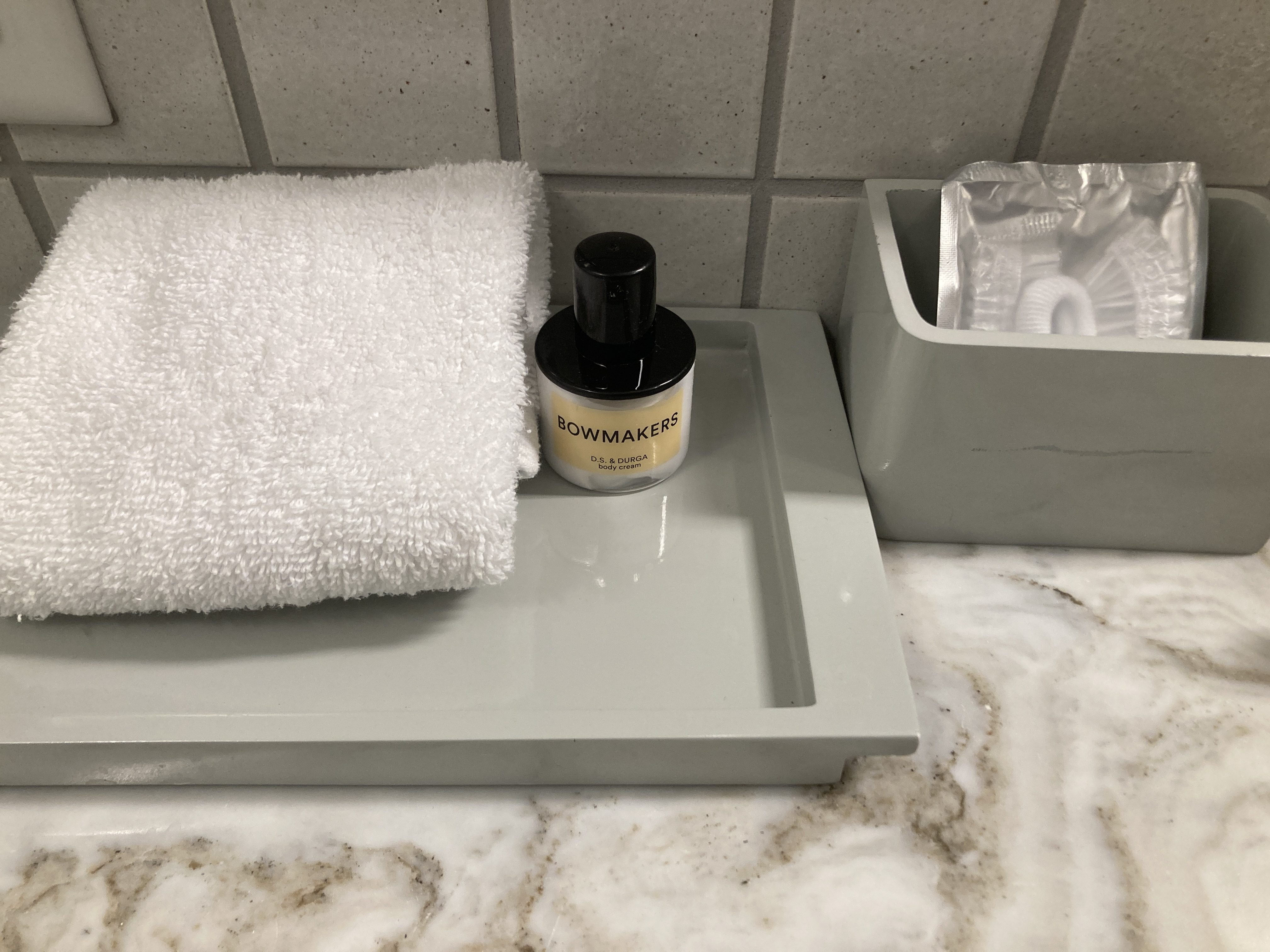 Thompson Washington DC junior suite bathroom lotion and wash cloths