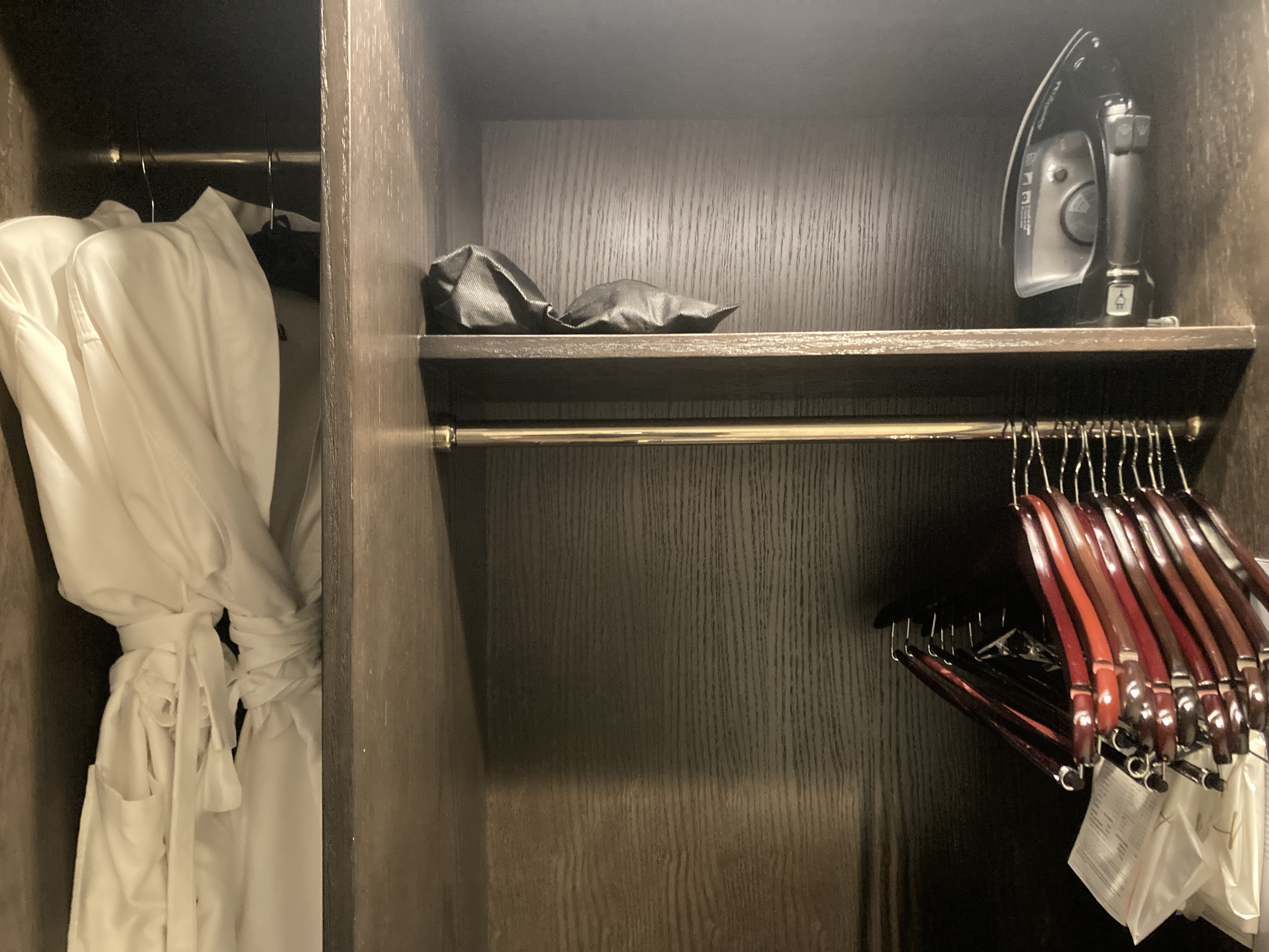 Thompson Washington DC junior suite closet hangers and robes