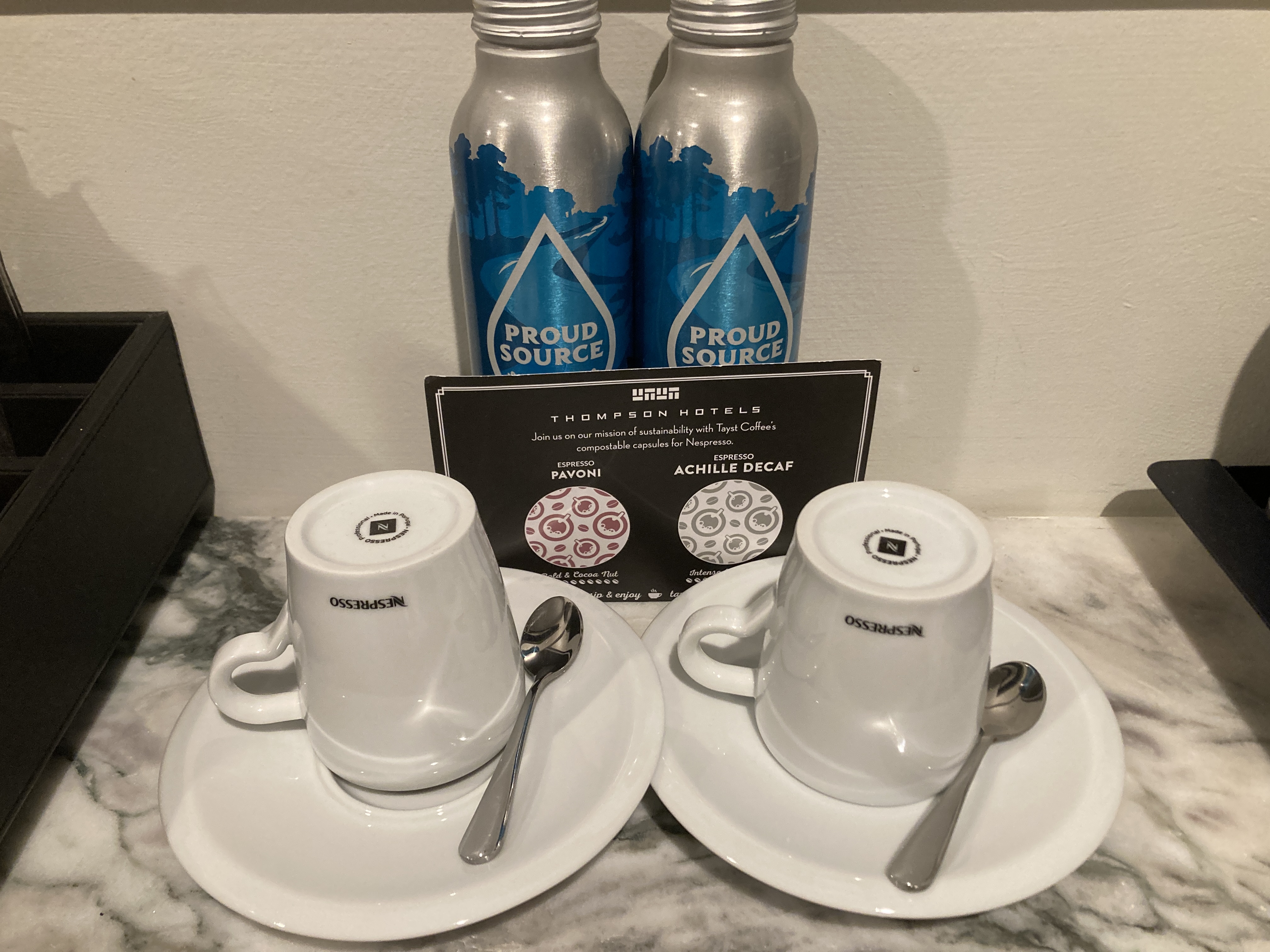 Thompson Washington DC junior suite coffee mugs bottled water
