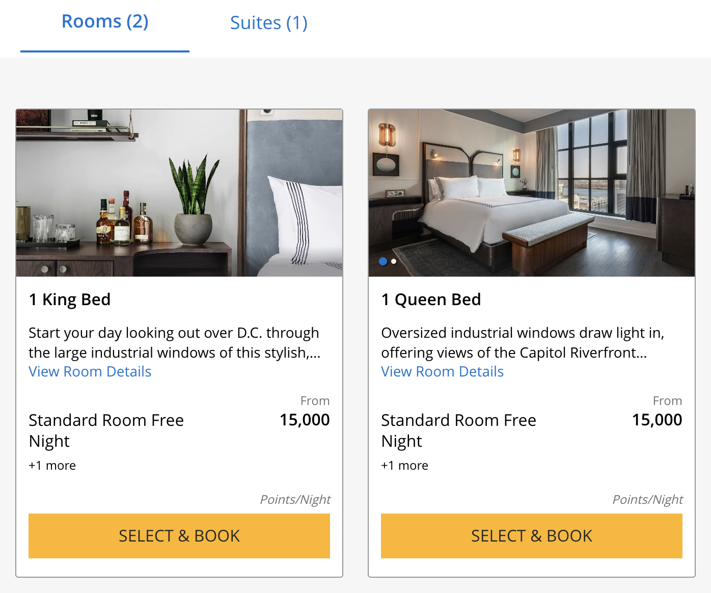 Thompson Washington DC points cost