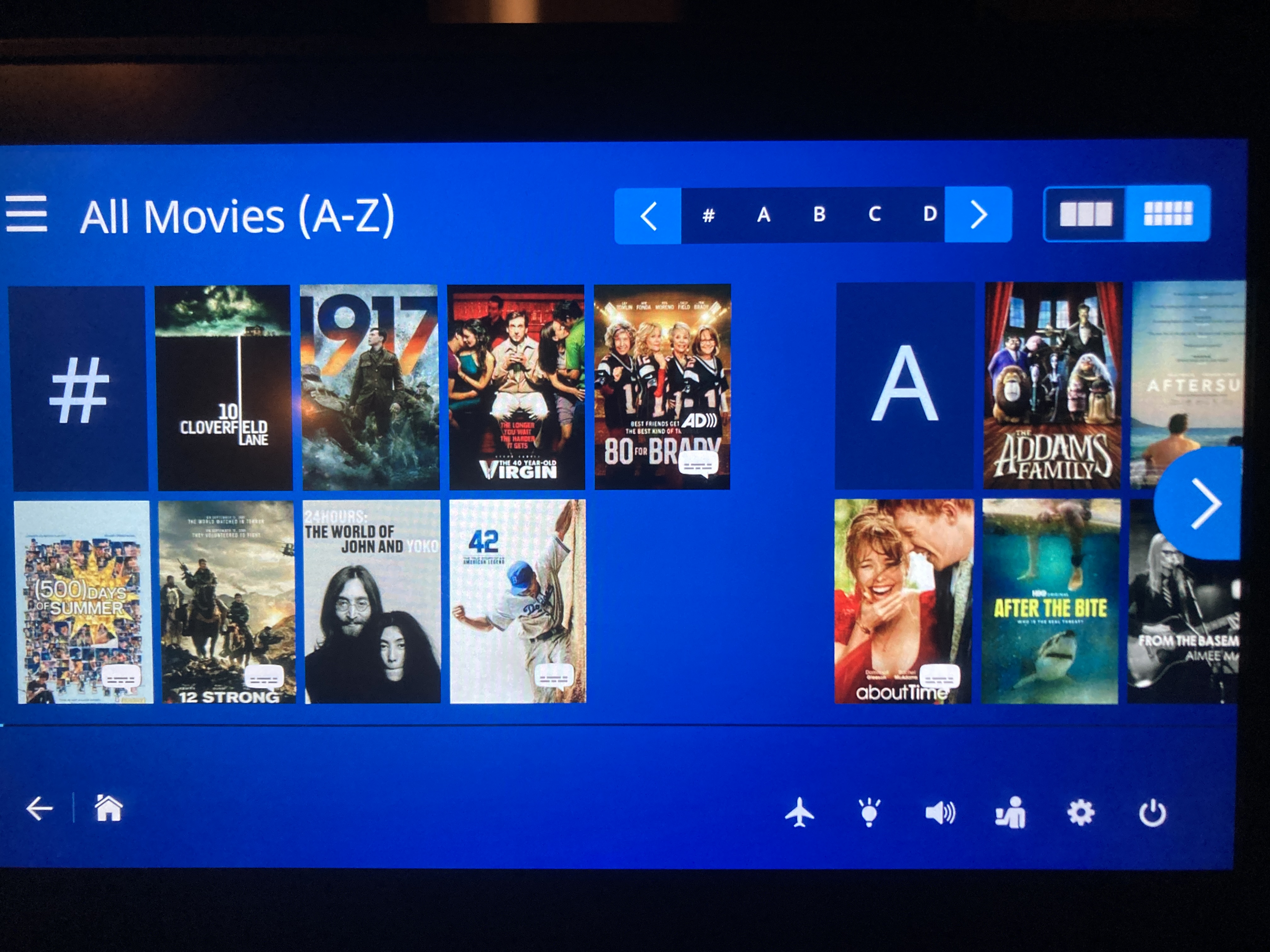 United Boeing 777 200 personal entertainment system movies United Boeing 777 200 personal entertainment system movies