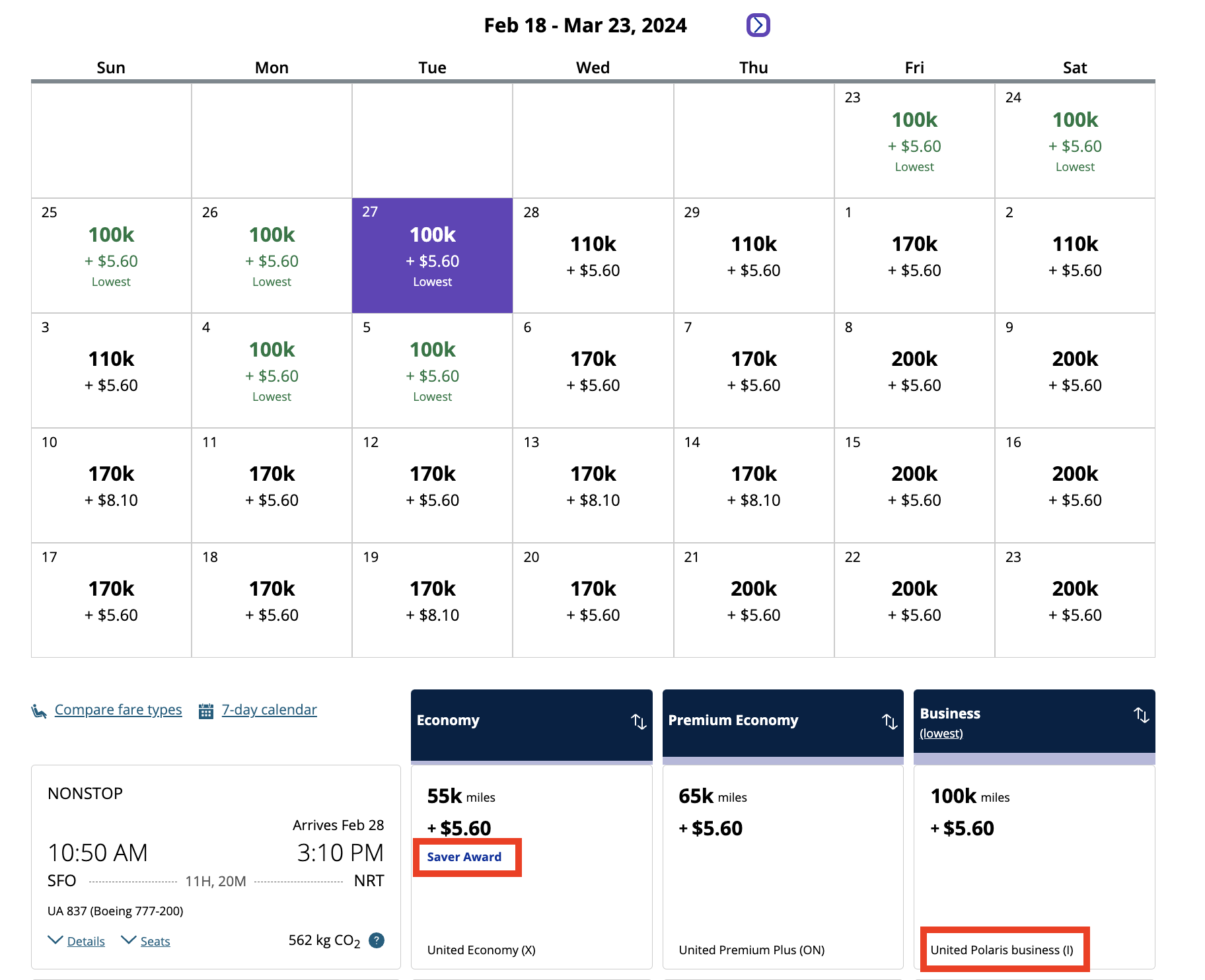 United award search calendar saver award space United award search calendar saver award space