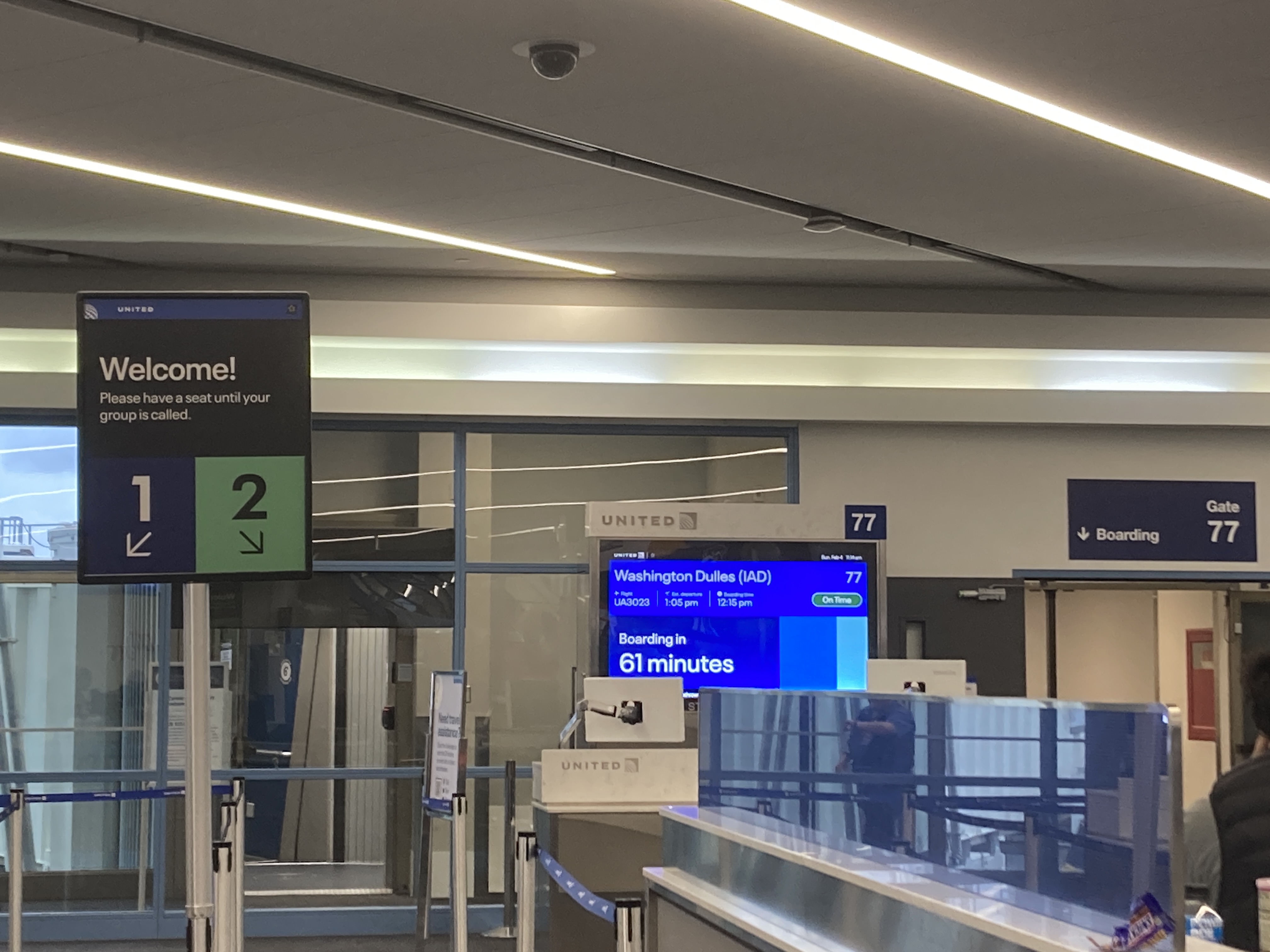 United gate 77 for flight LAX IAD United gate 77 for flight LAX IAD