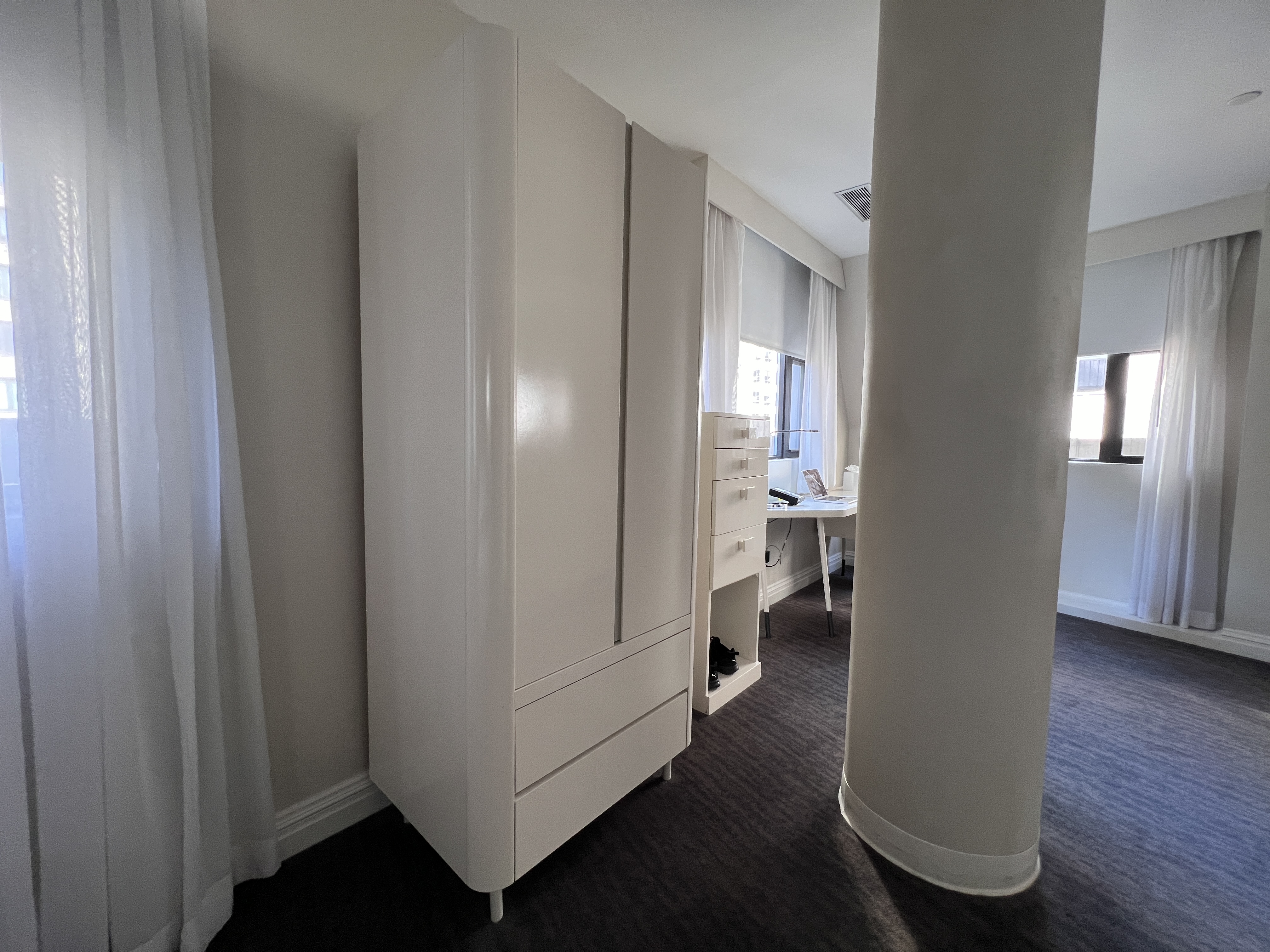 Hyatt Dream Midtown room dresser closet beam Hyatt Dream Midtown room dresser closet beam