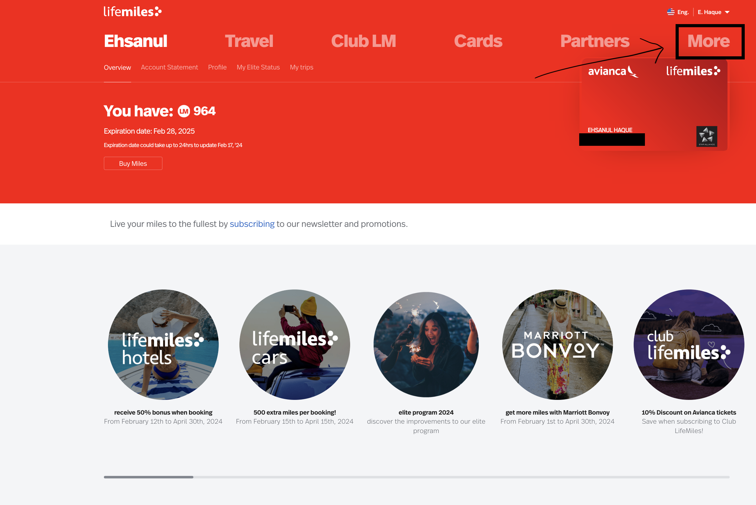 Purchase LifeMiles