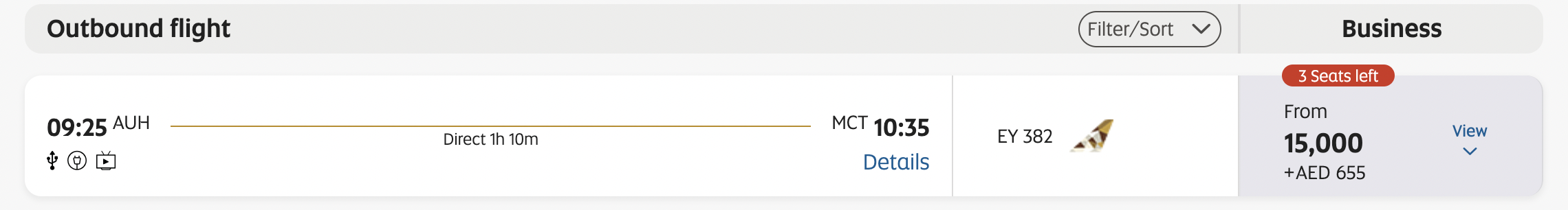AUH MCT 15k Miles Award Etihad