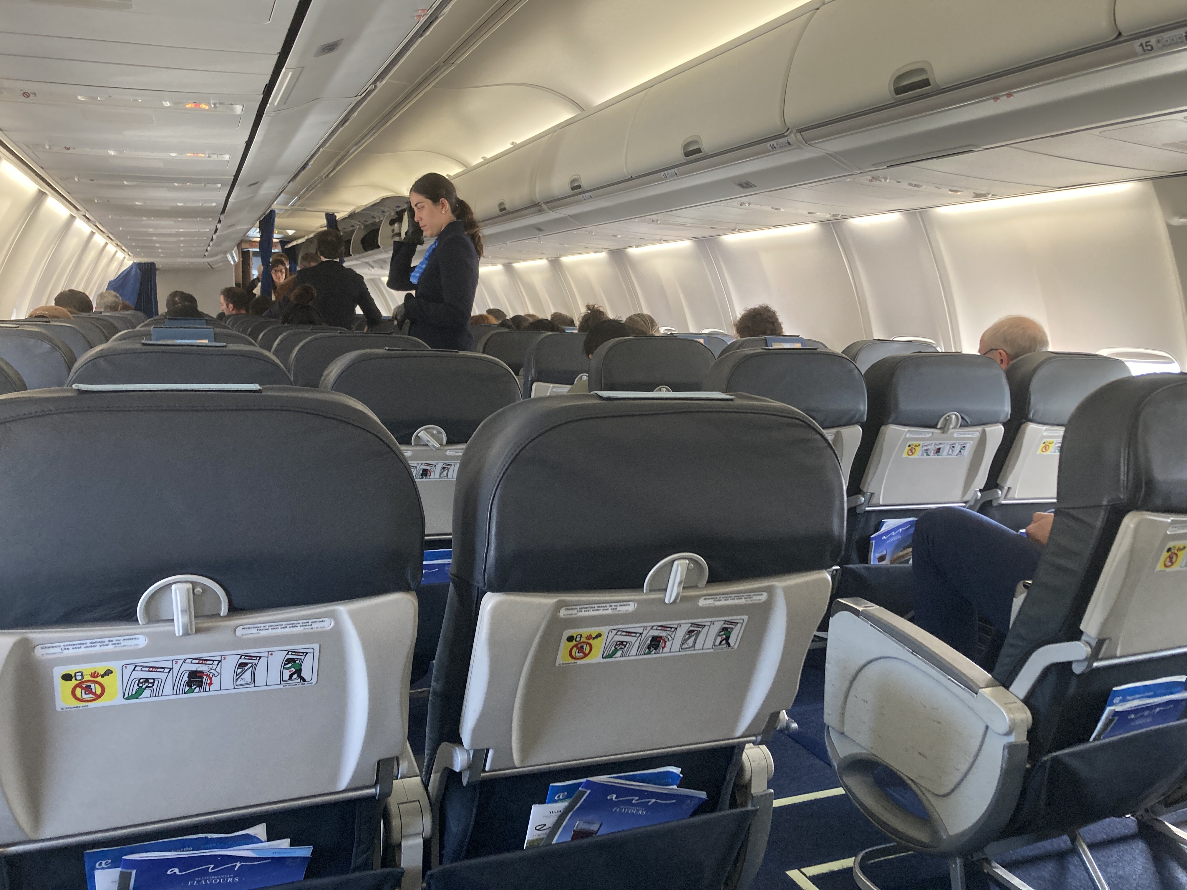 Air Europa looking forward from mid cabin economy Air Europa looking forward from mid cabin economy