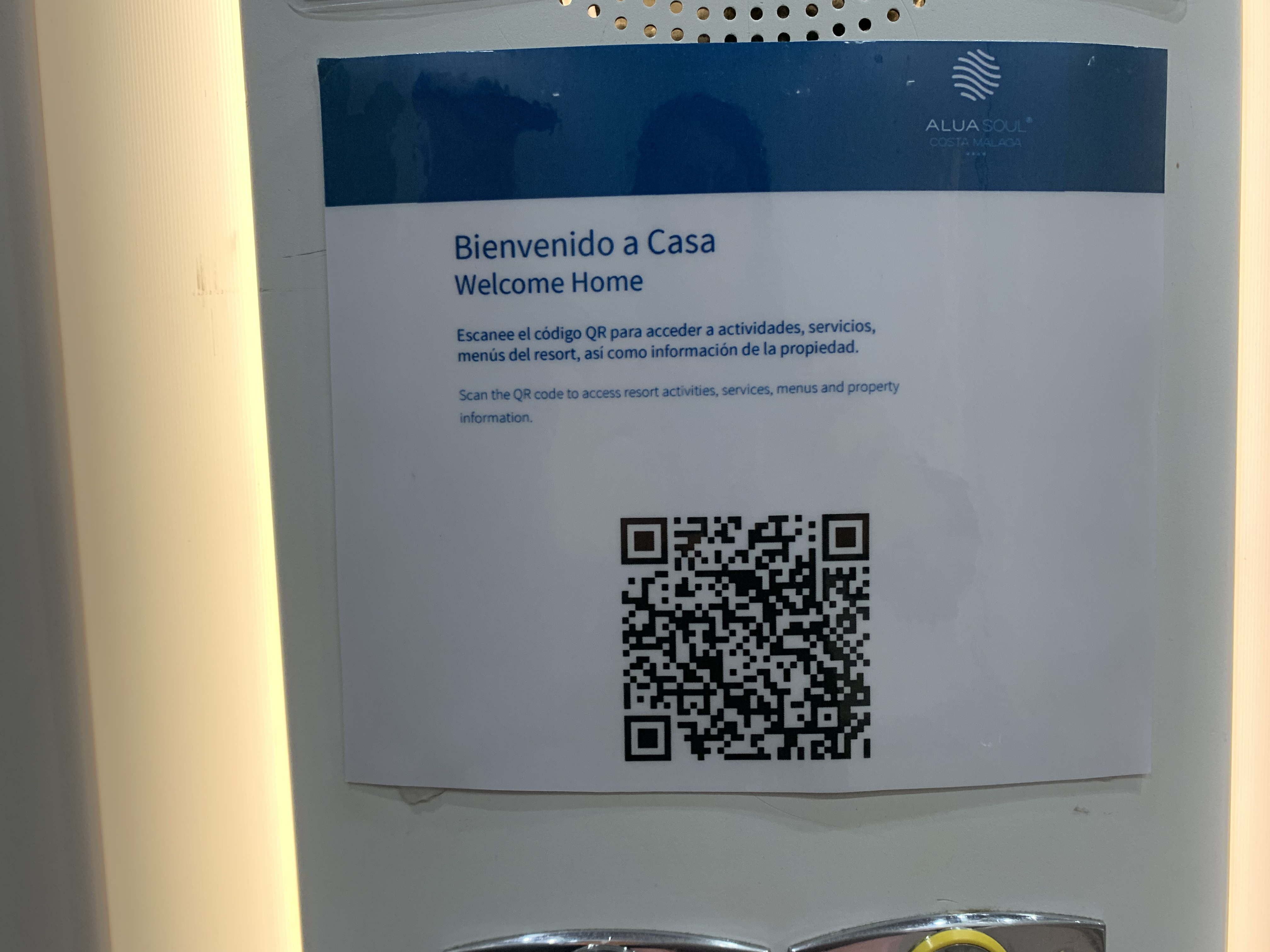 AluaSoul Costa Malaga elevator QR code