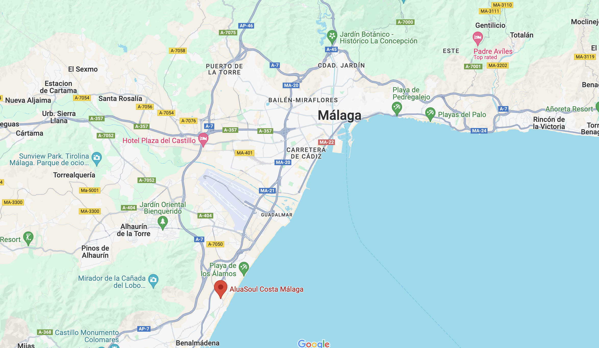 AluaSoul Costa Malaga location