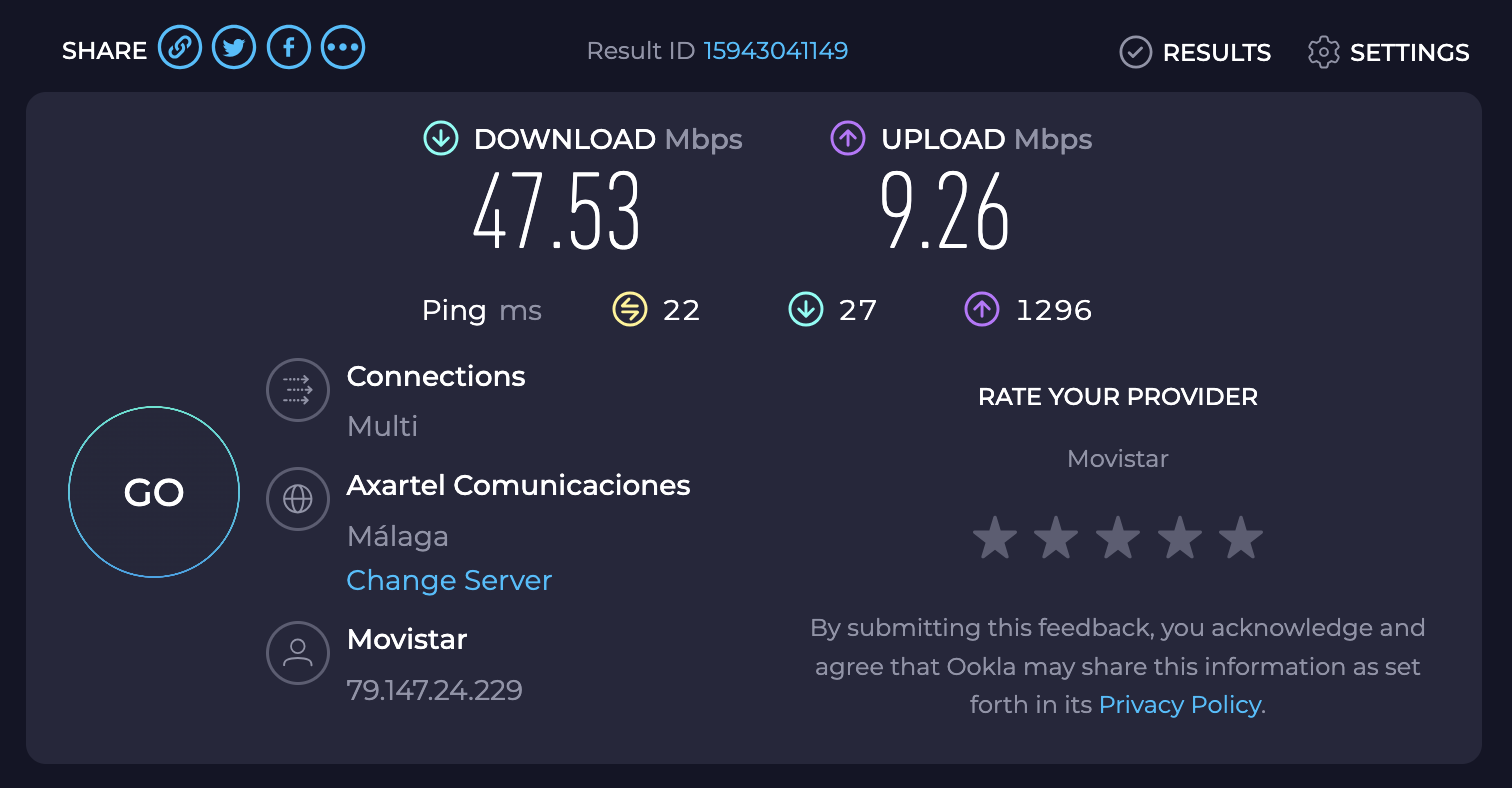 AluaSoul Costa Malaga wifi speed test