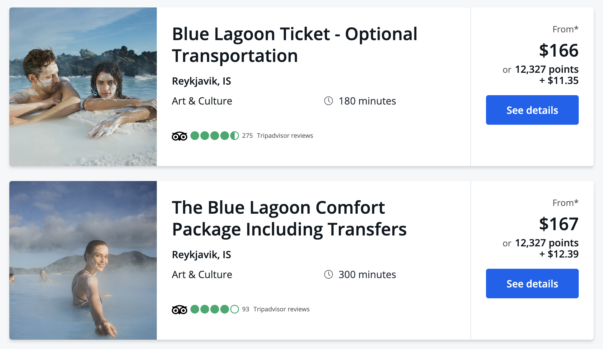 Blue Lagoon tickets in Chase Travel portal Blue Lagoon tickets in Chase Travel portal