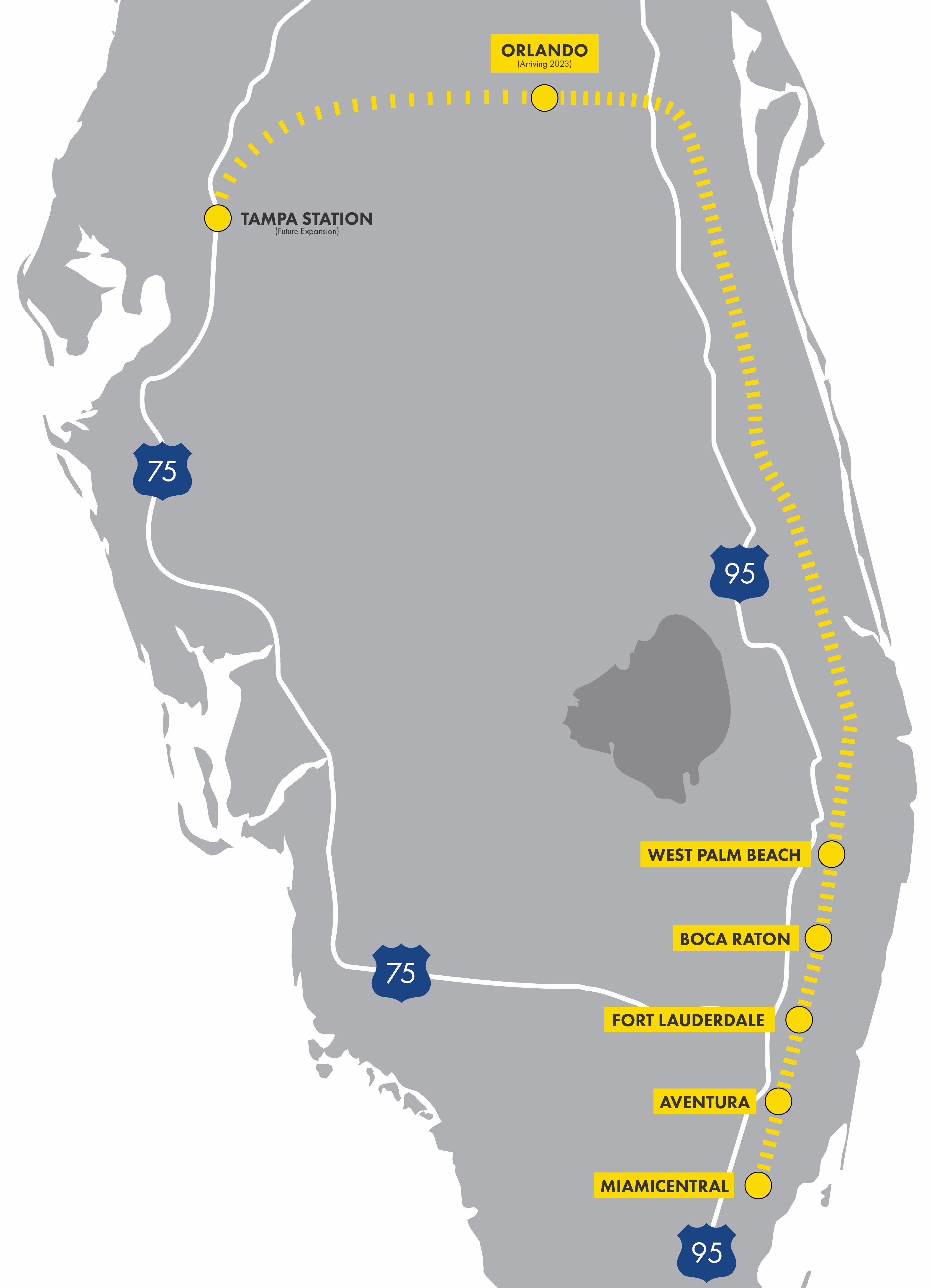Brightline Florida route map Brightline Florida map