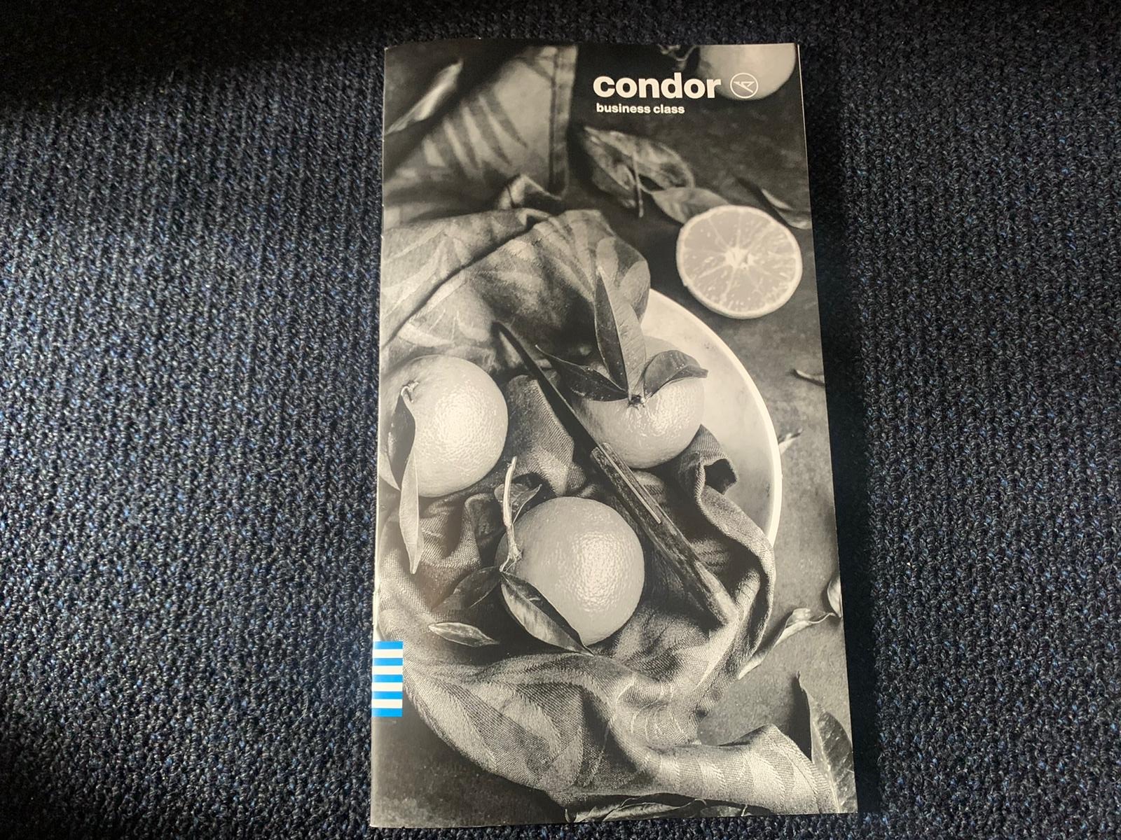 Condor A330 900neo business class menu cover Condor A330 900neo business class menu cover