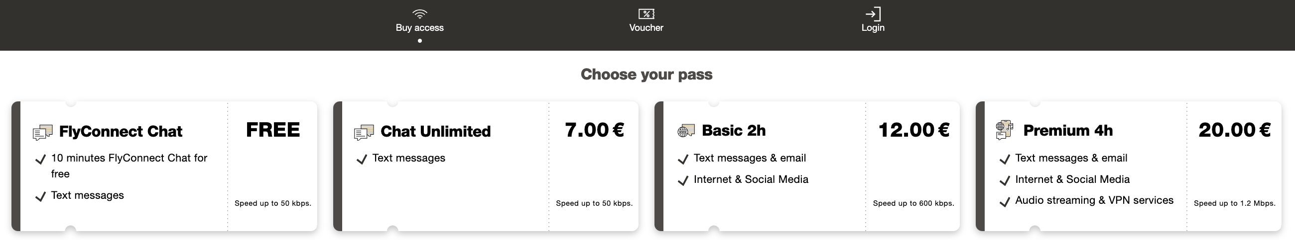 Condor inflight wifi pricing options Condor inflight wifi pricing options