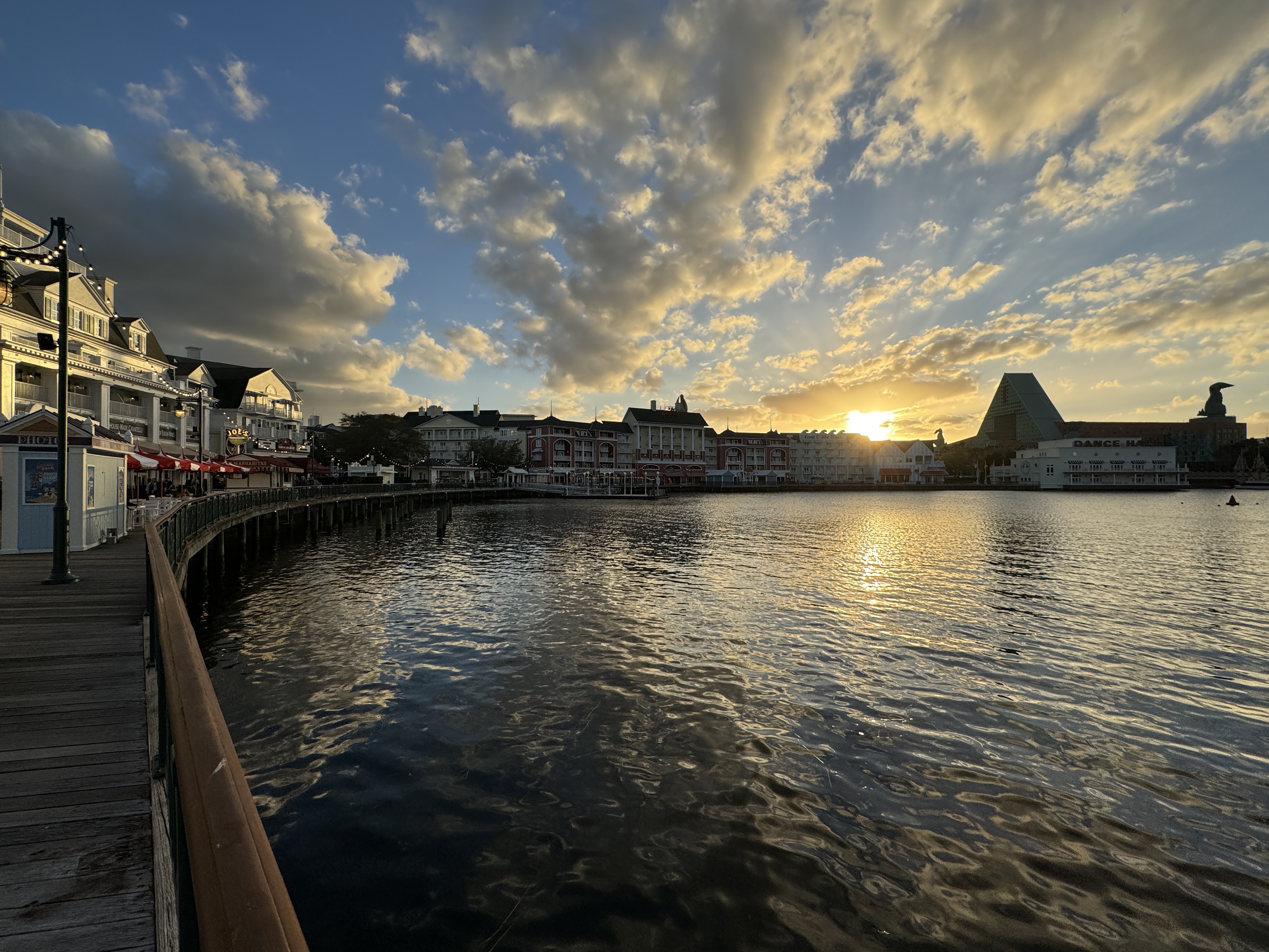 Disneys BoardWalk Inn Lake Crescent Evening Disneys BoardWalk Inn Lake Crescent Evening