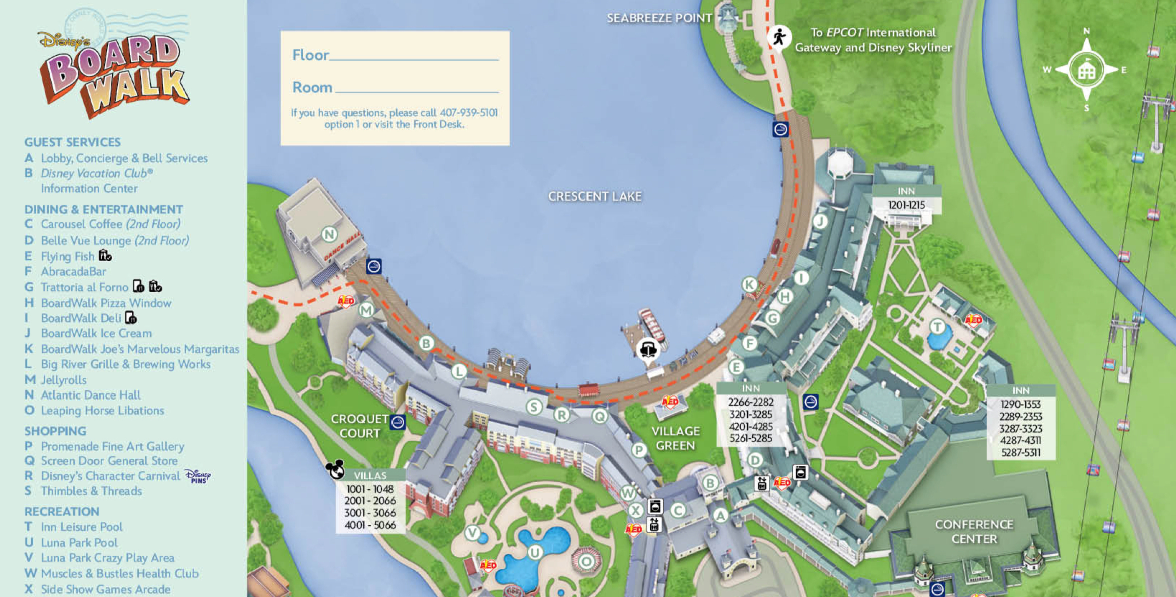 Disneys BoardWalk Inn Map of Property Disneys BoardWalk Inn Map of Property