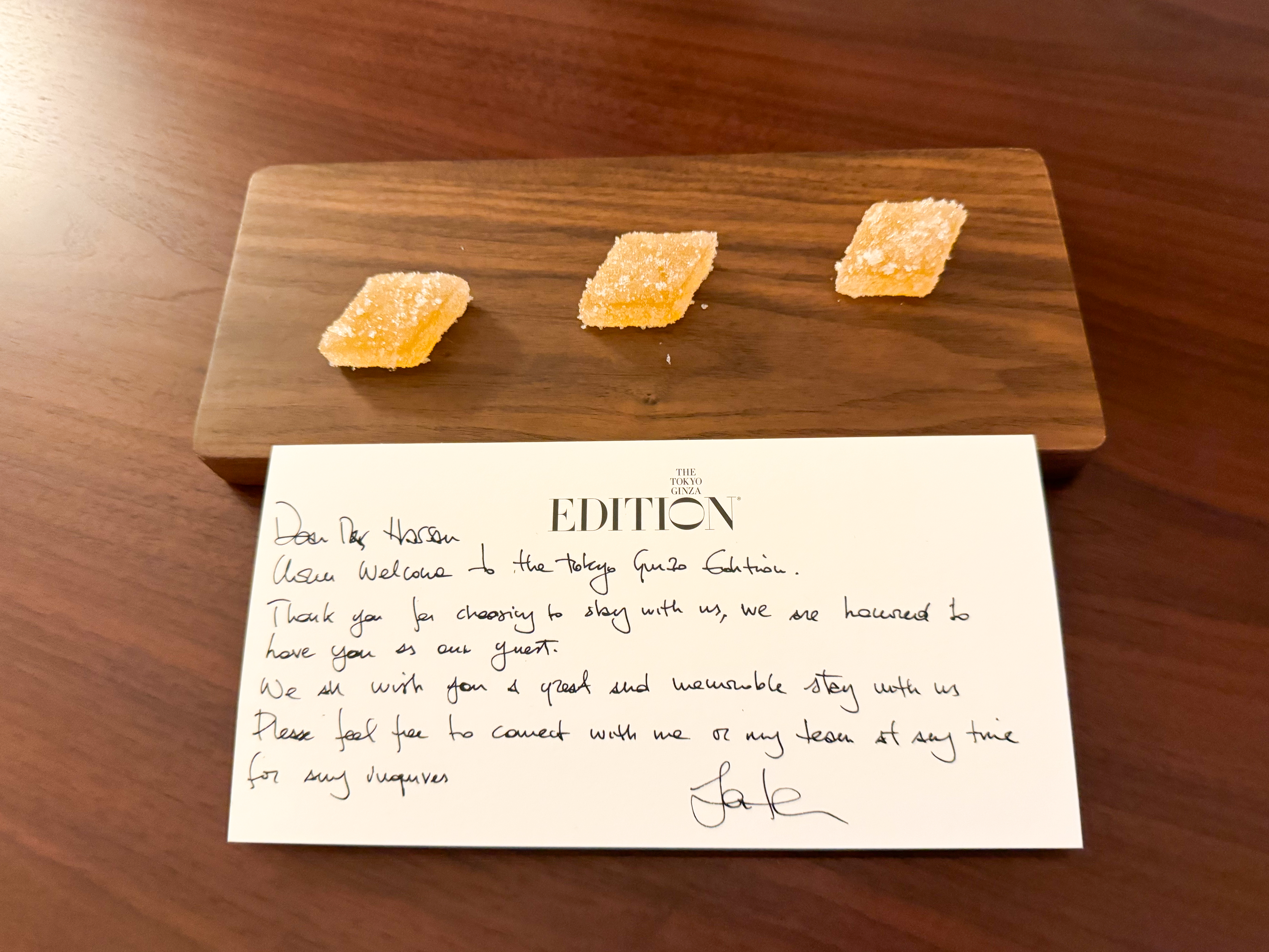 EDITION Tokyo Ginza welcome amenity EDITION Tokyo Ginza welcome amenity