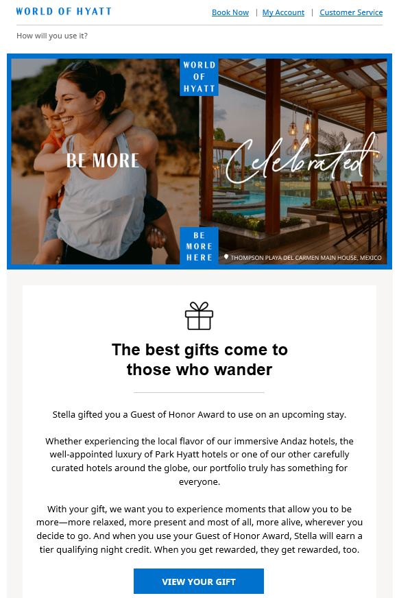 Guest of Honor email notification