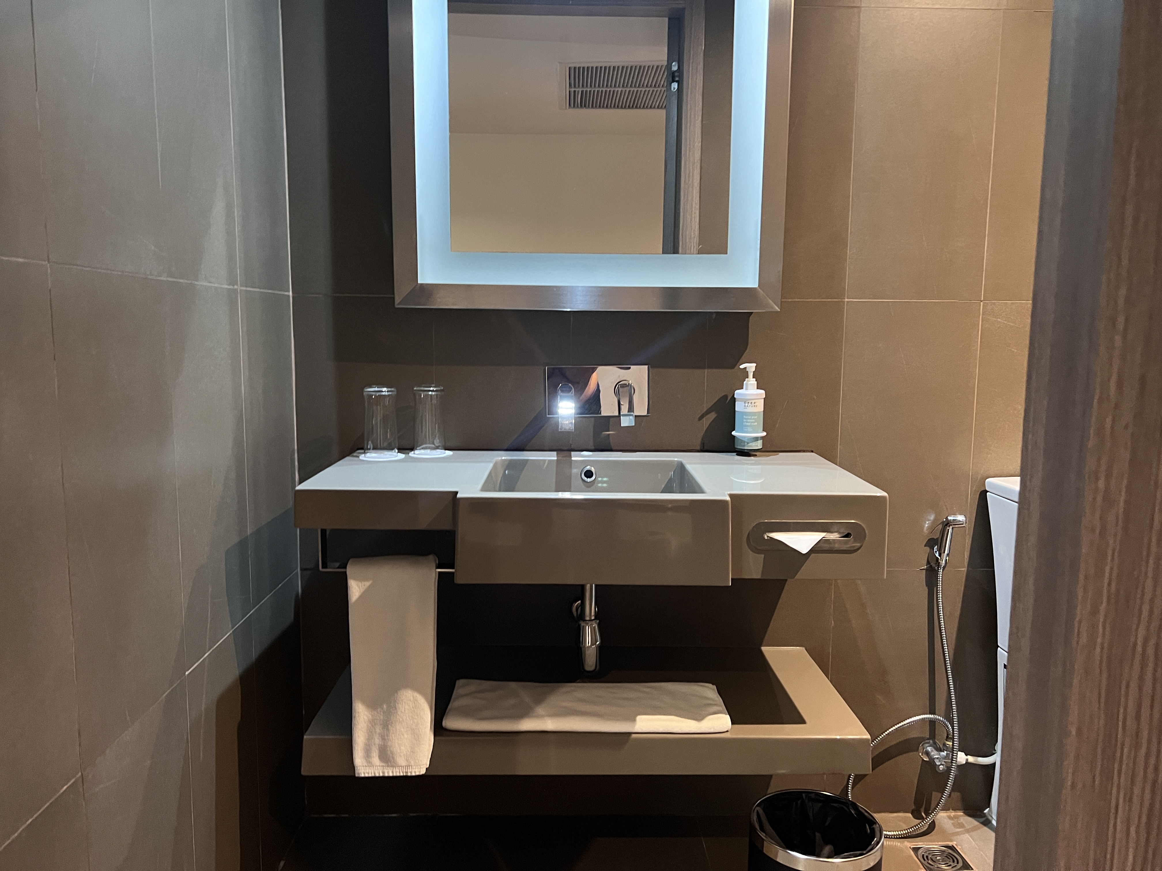 Hilton Garden Inn Bangkok Silom room foyer bathroom