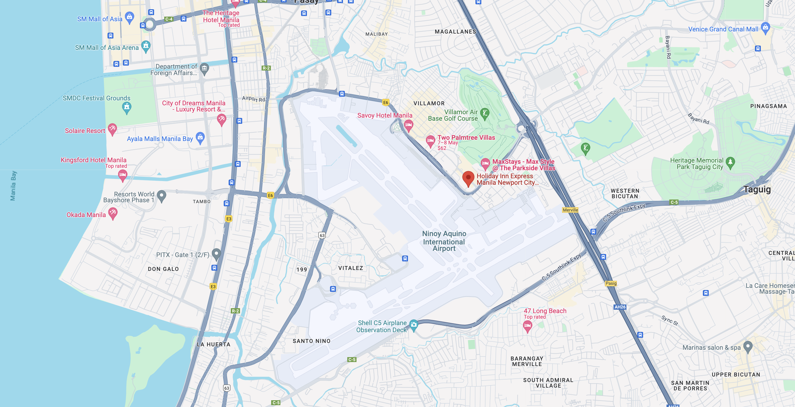 Holiday Inn Express Manila Newport City location on Google Maps
