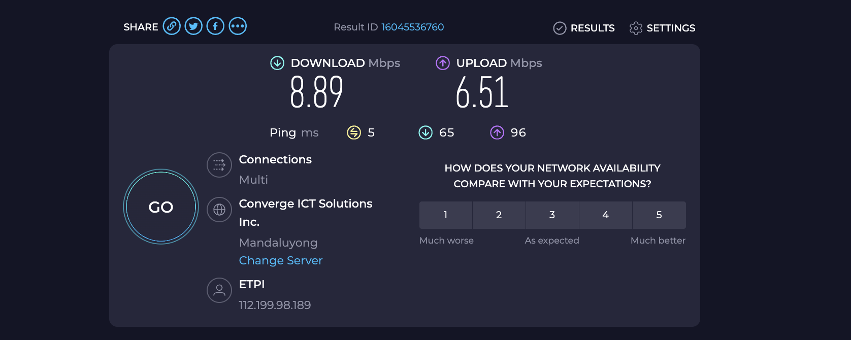 Holiday Inn Express Manila Newport City wi fi test