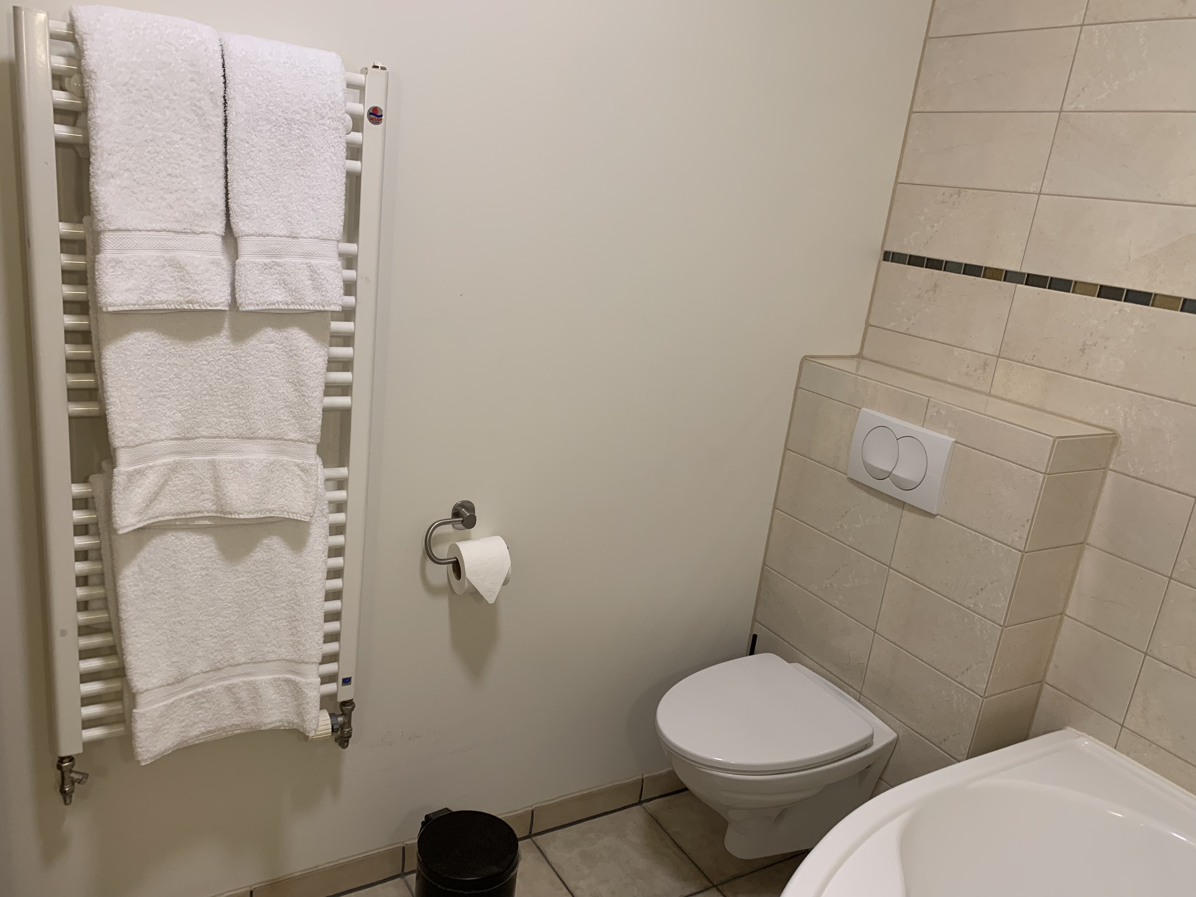 Hotel Ranga bathroom toilet and towel rack