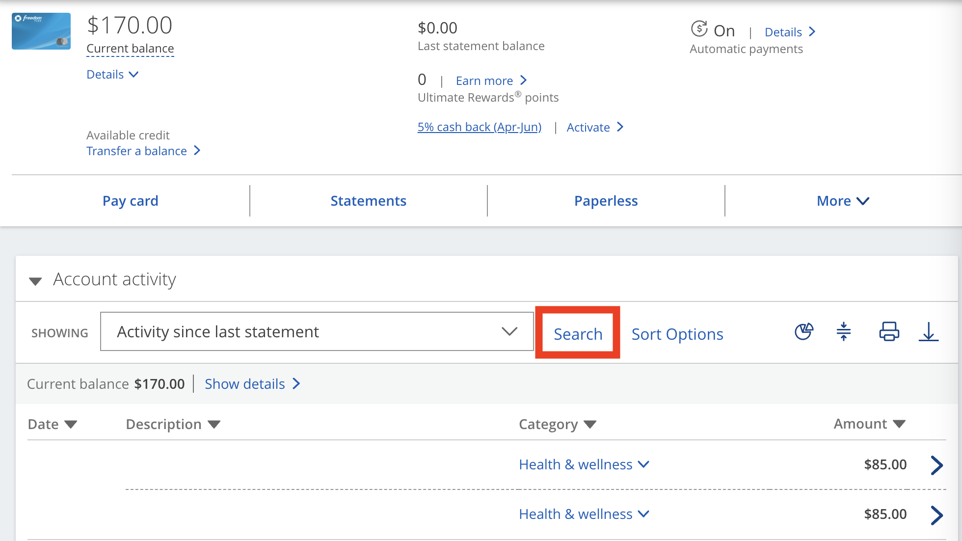Freedom Flex online account search How to search on Freedom Flex card