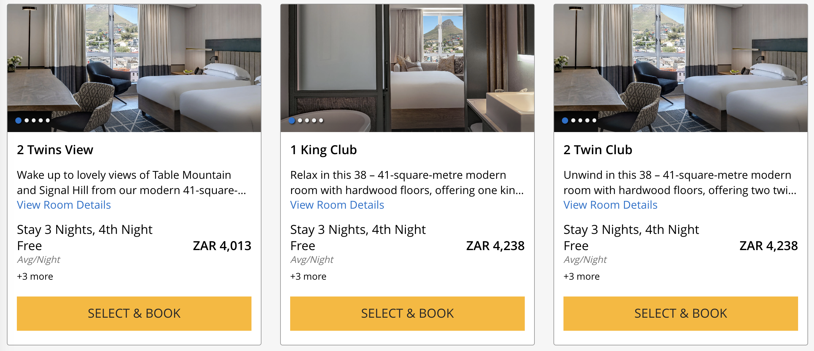 Hyatt Reency Cape Town cash rate screenshot Hyatt Reency Cape Town cash rate screenshot