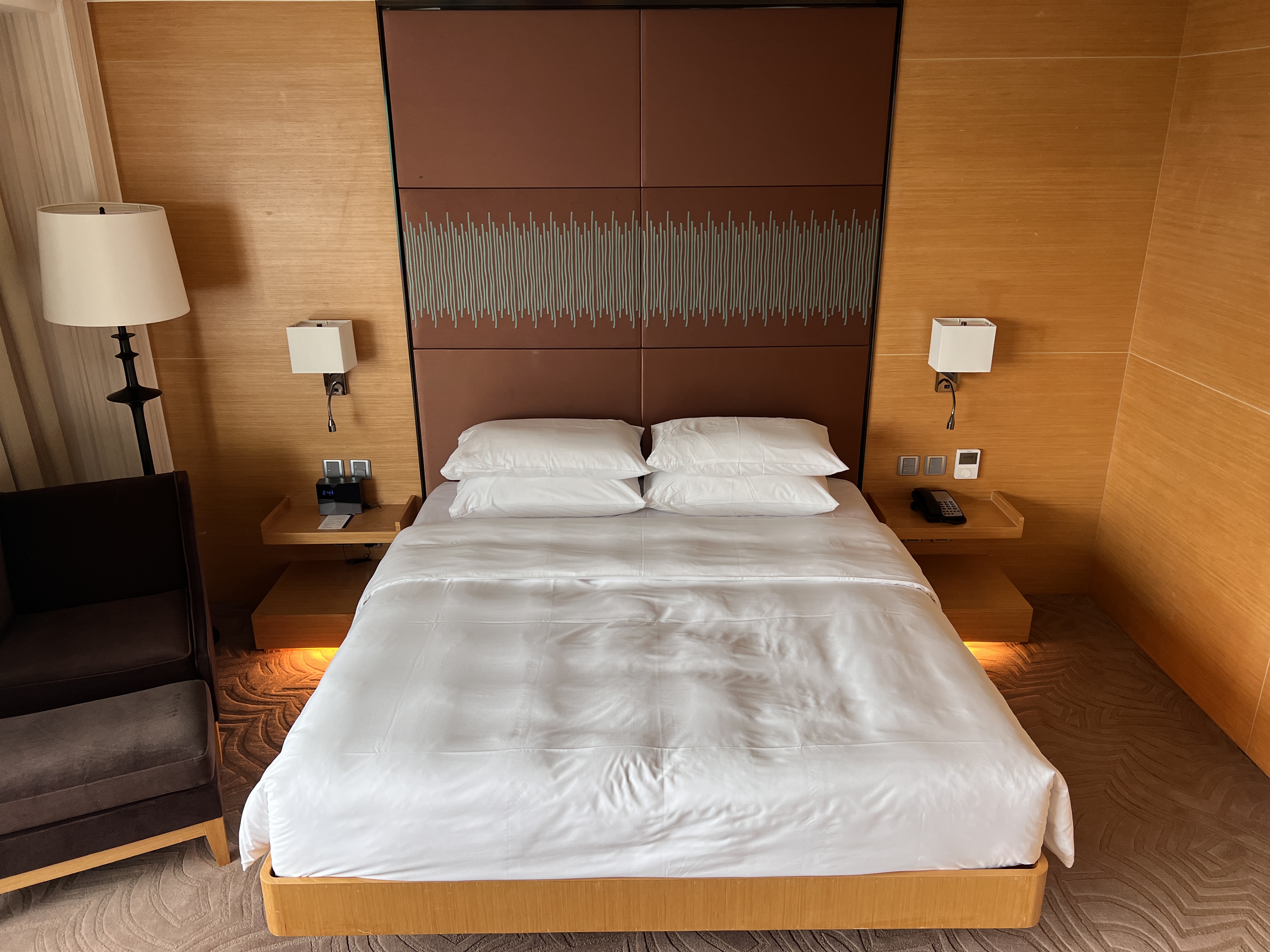 Hyatt Regency Hong Kong Sha Tin bed top down view