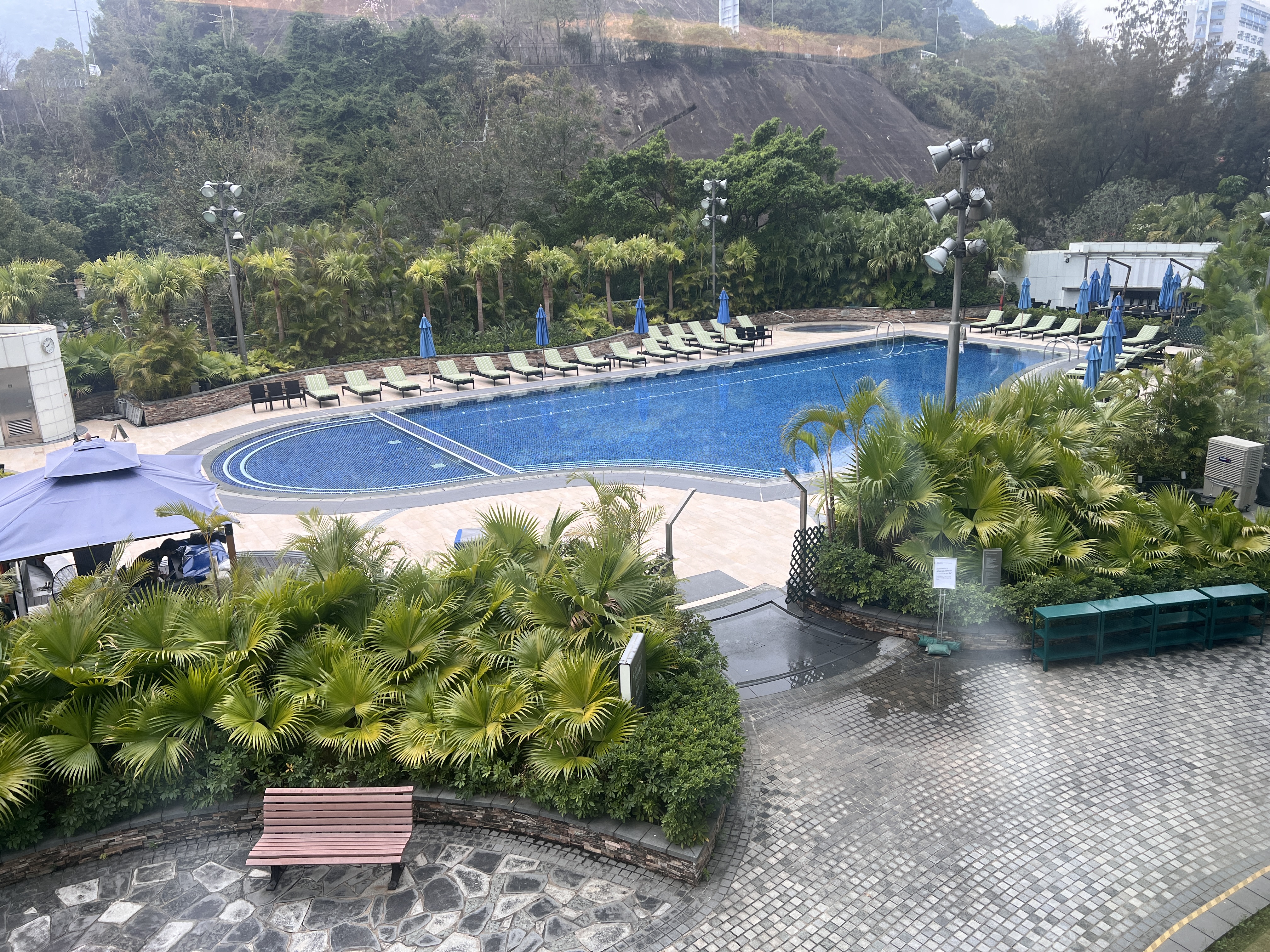 Hyatt Regency Hong Kong Sha Tin pool view from gym