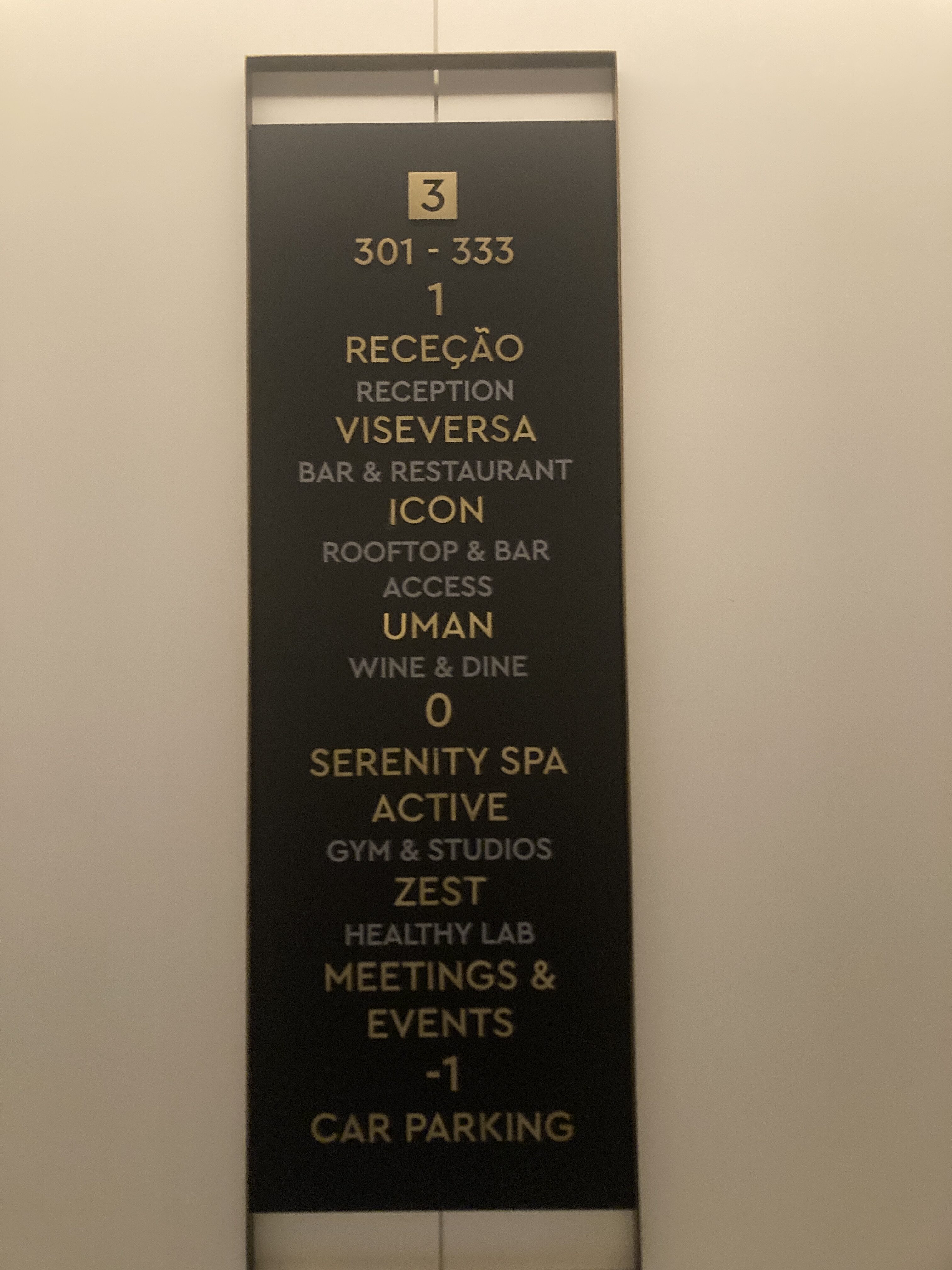 Hyatt Regency Lisbon elevator floor signs Hyatt Regency Lisbon elevator floor signs