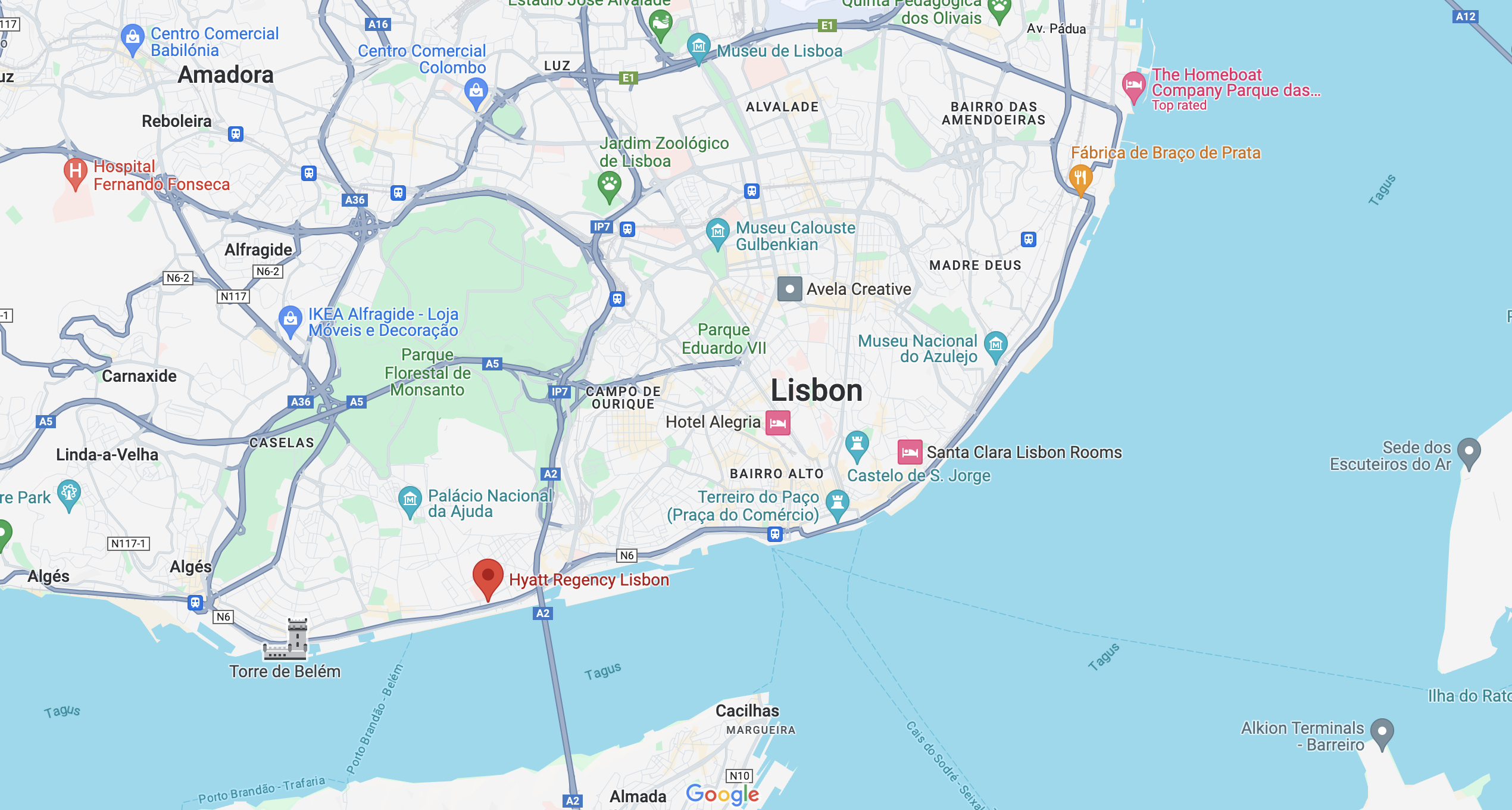 Hyatt Regency Lisbon location on Google Maps Hyatt Regency Lisbon location on Google Maps