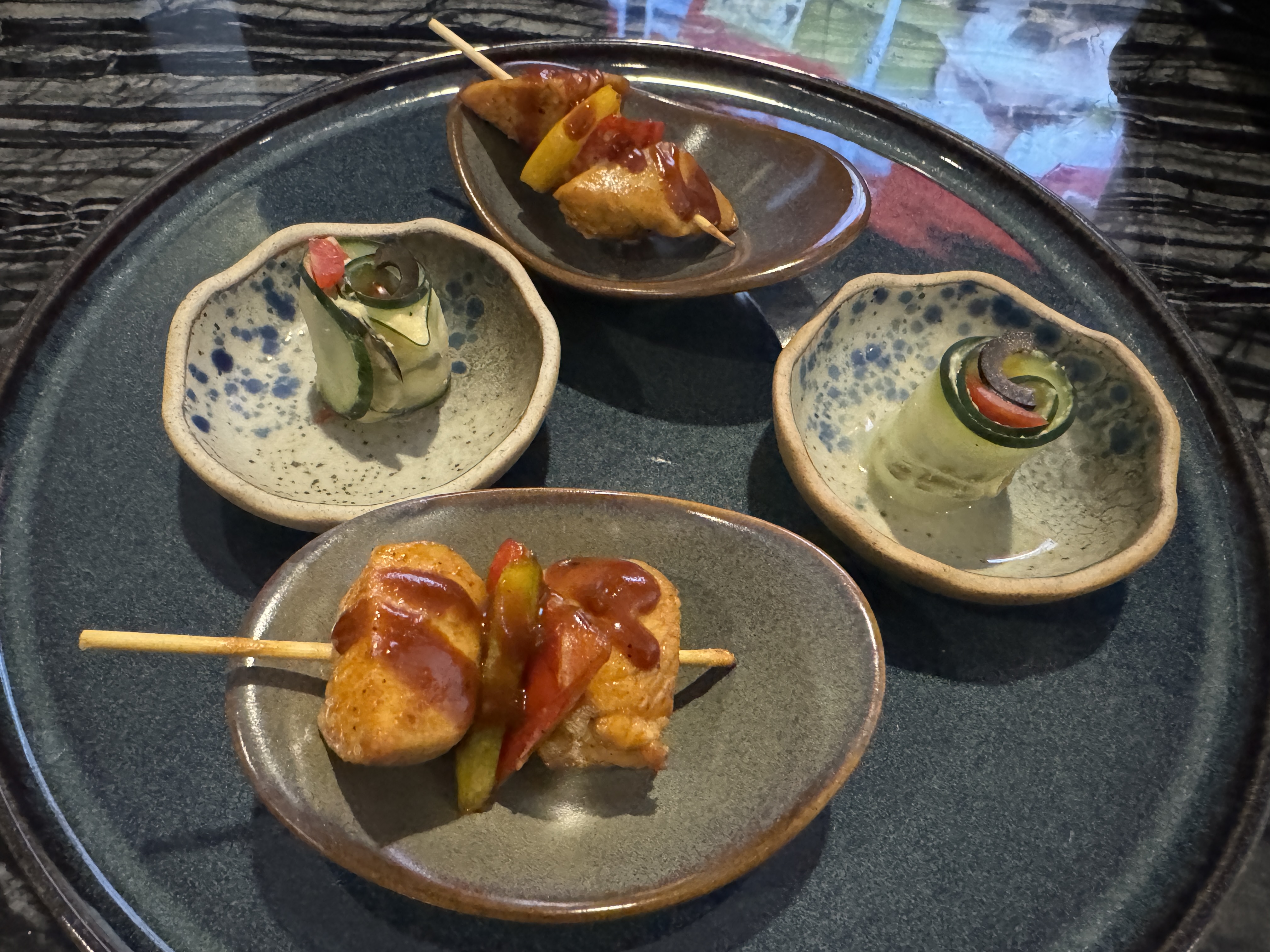 Hyatt Regency Nairobi Regency Club cucumber roll satay