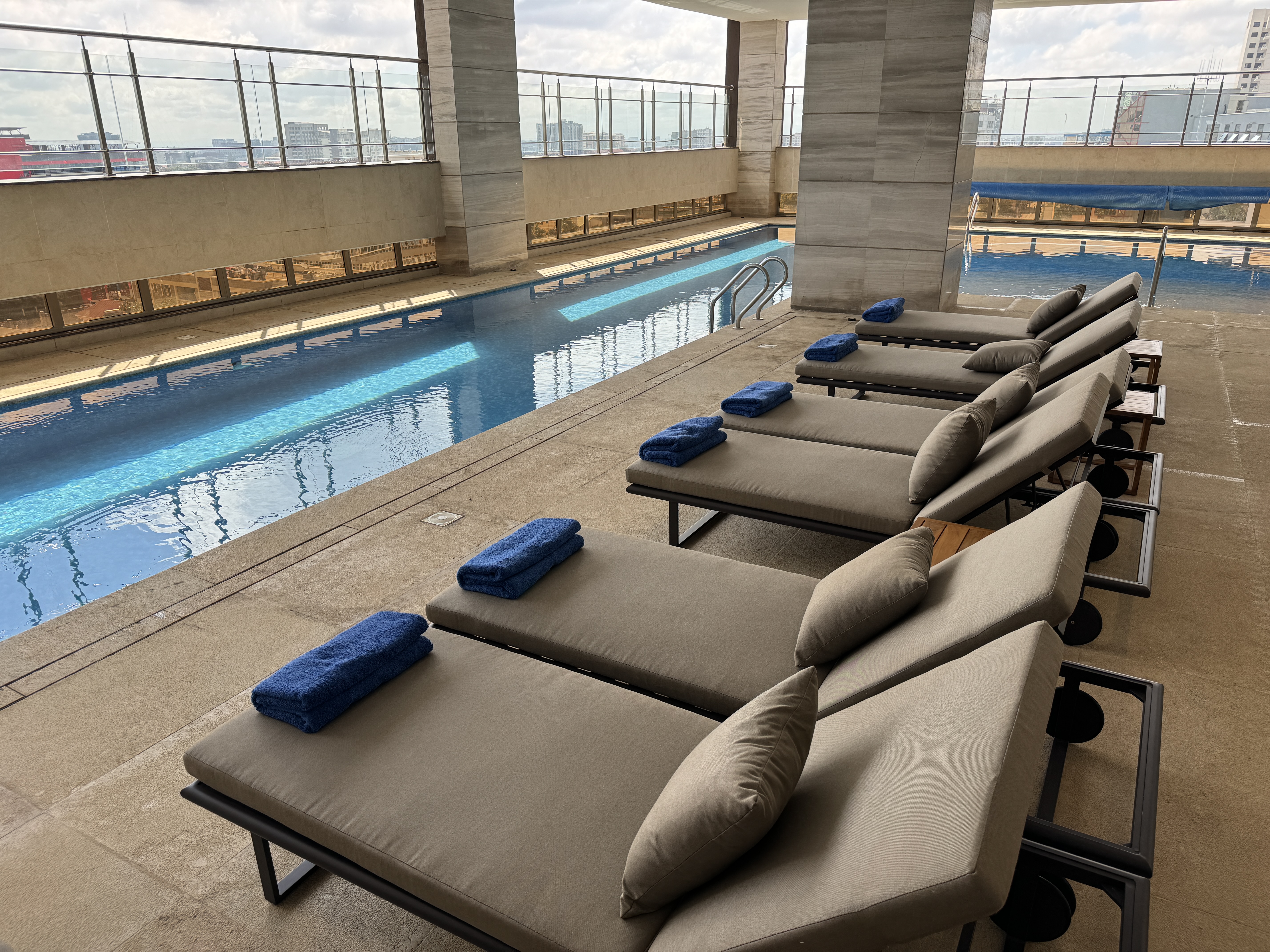Hyatt Regency Nairobi pool loungers