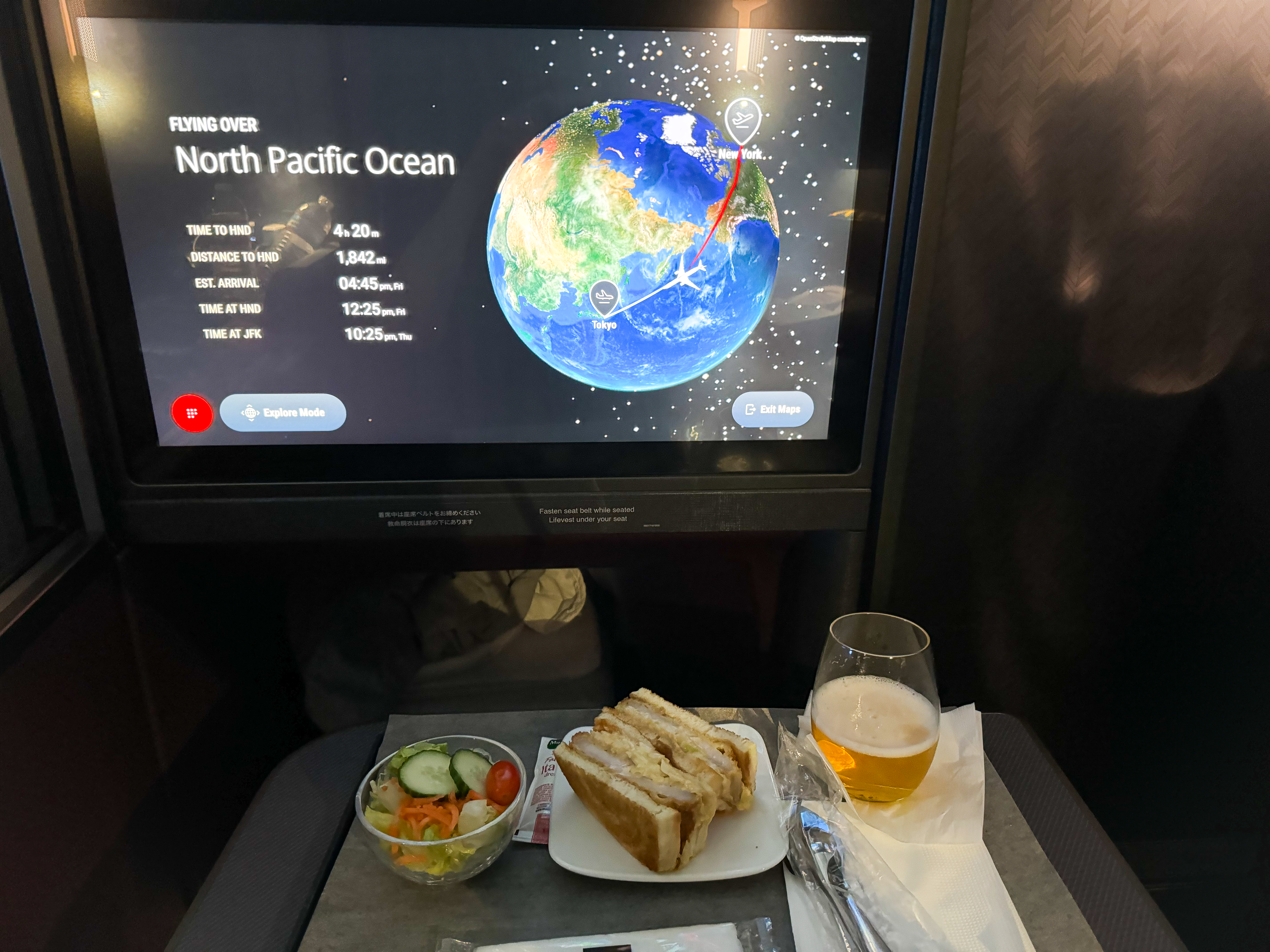Japan Airlines A350 1000 business pork sandwich Japan Airlines A350 1000 business pork sandwich
