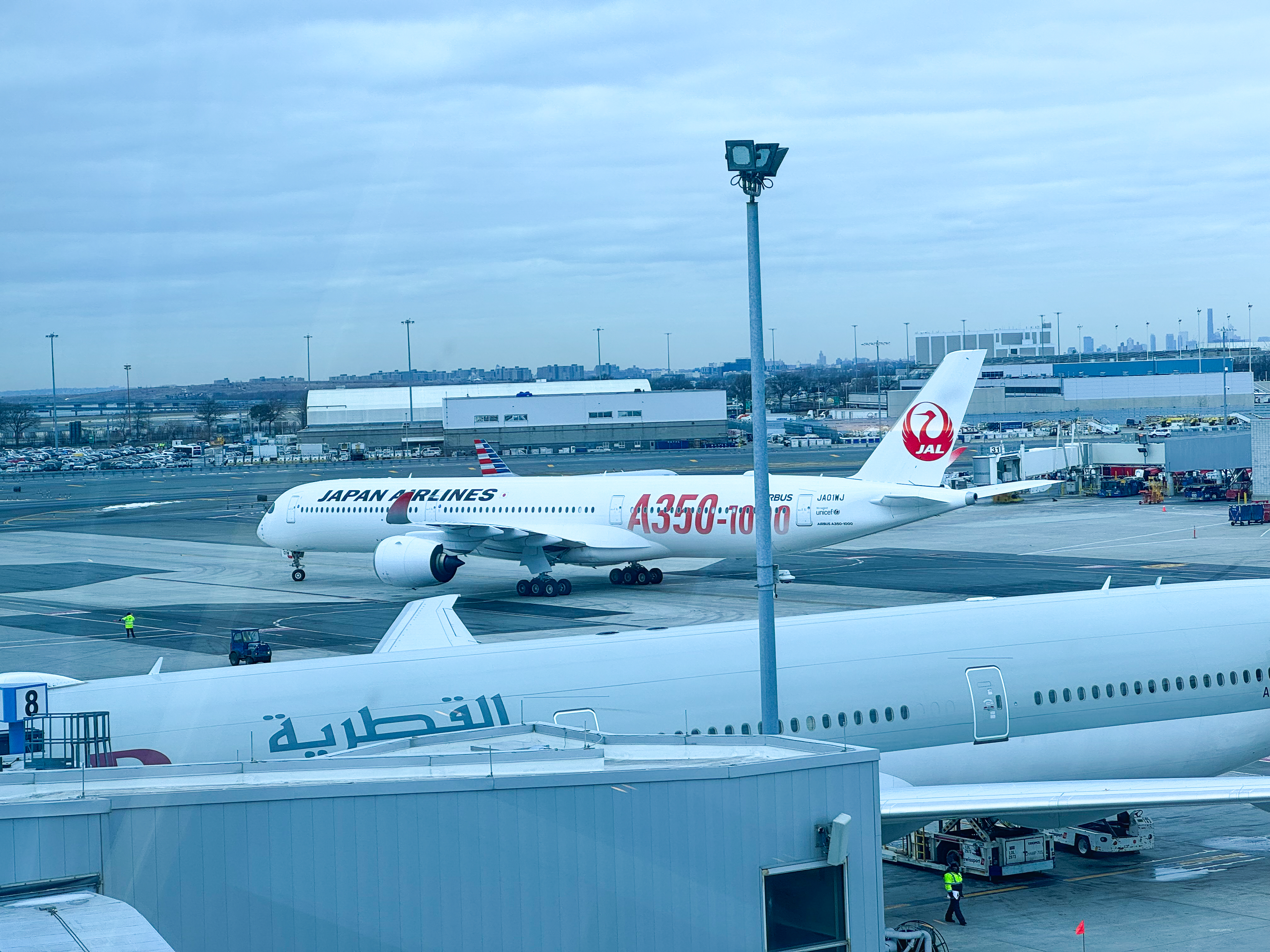 Japan Airlines A350 1000 on tarmac Japan Airlines A350 1000 on tarmac