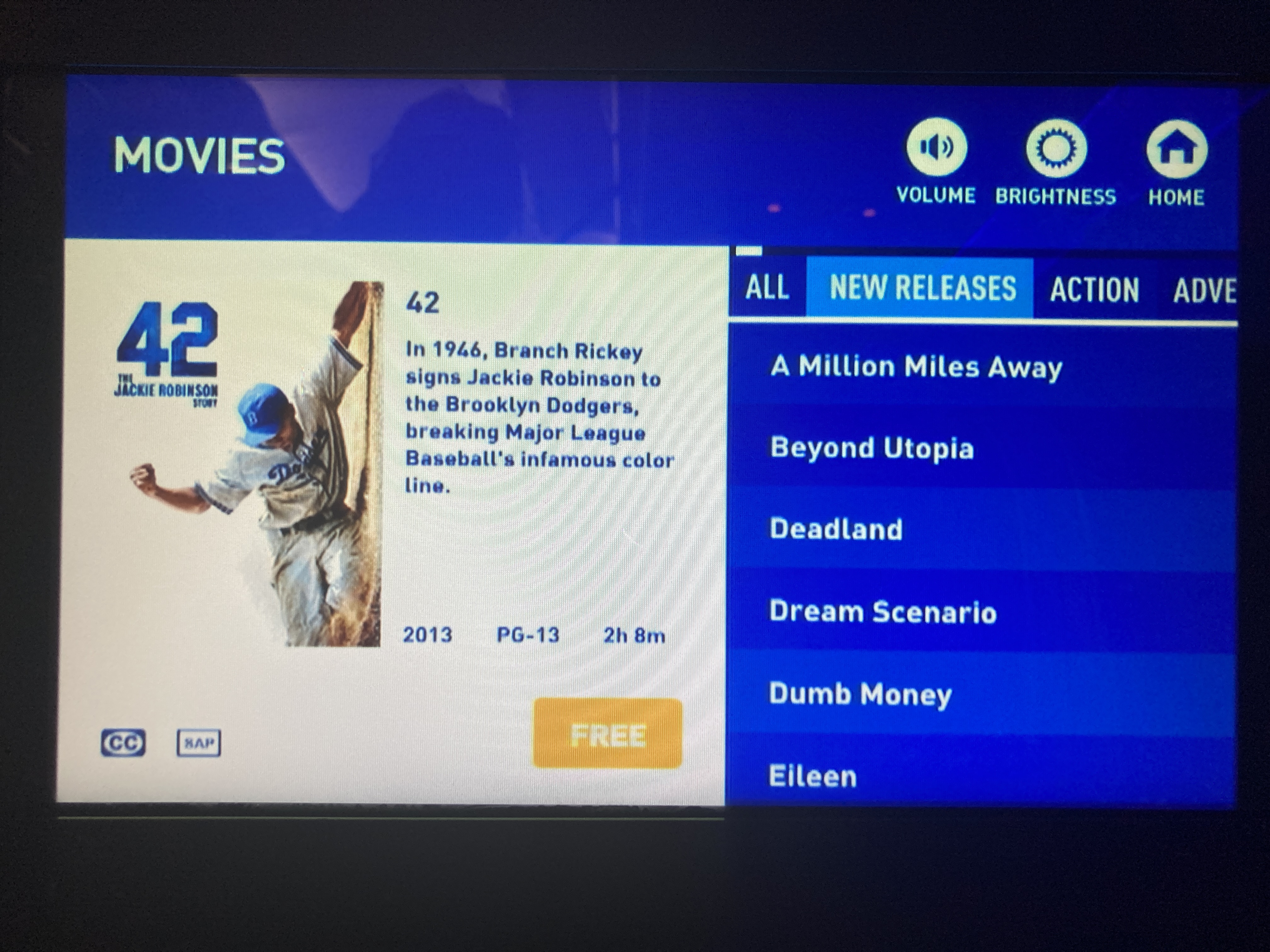 JetBlue Mint A321 entertainment screen movies JetBlue Mint A321 entertainment screen movies