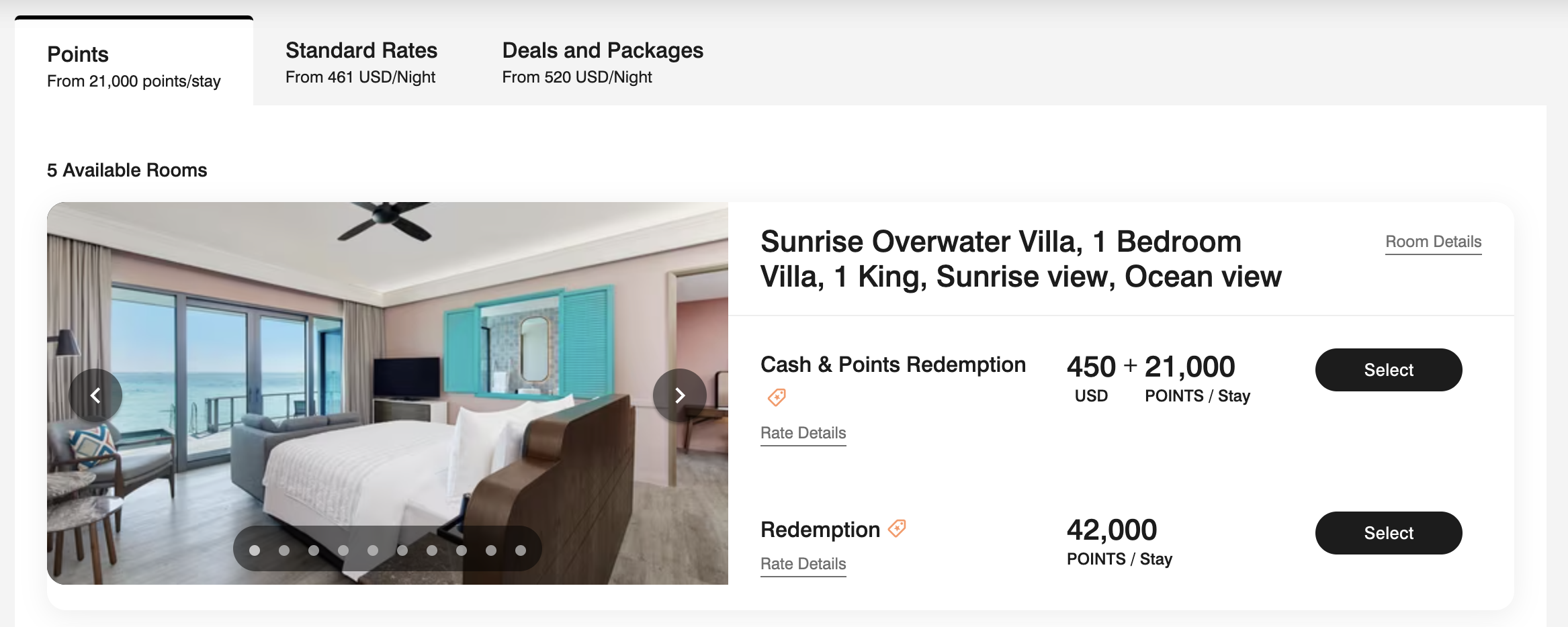 Le Meridien Maldives price in points