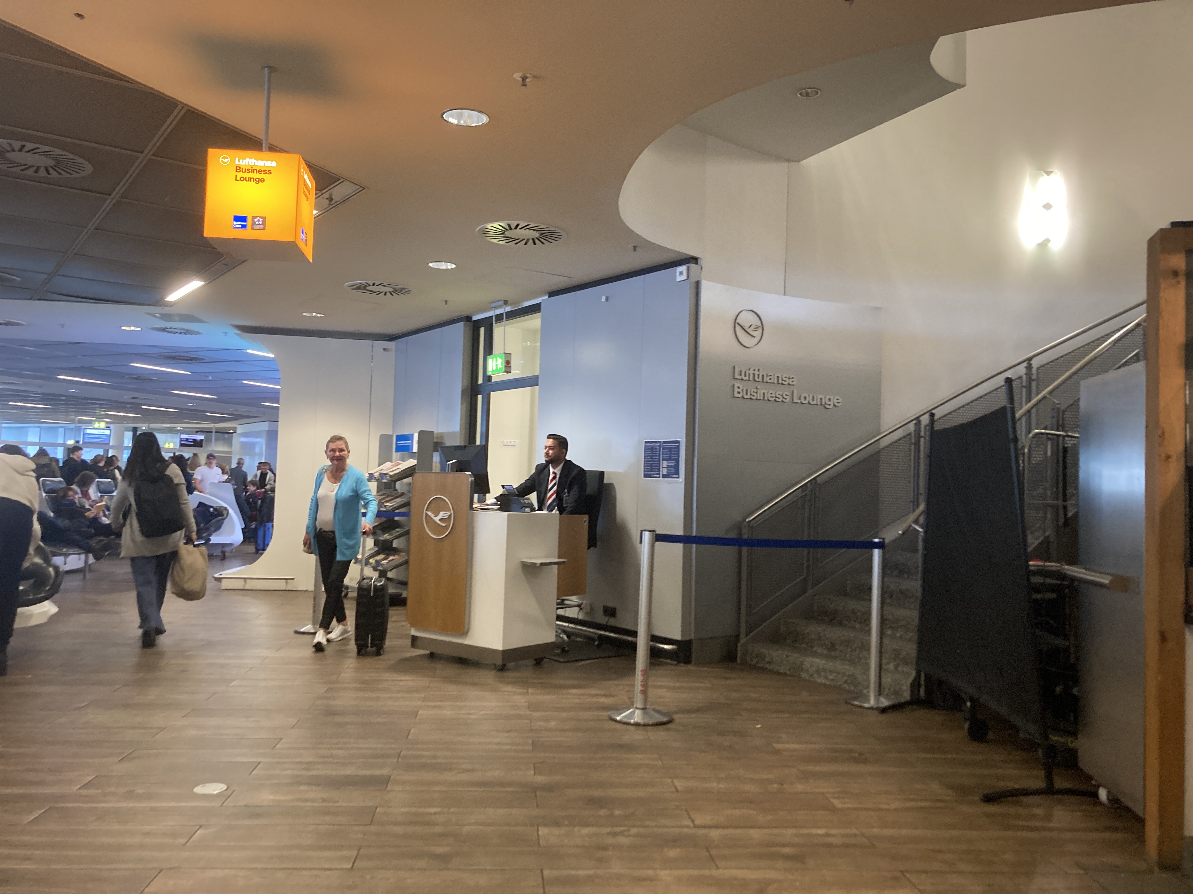 Lufhansa business lounge entrance B gates at FRA Lufhansa business lounge entrance B gates at FRA