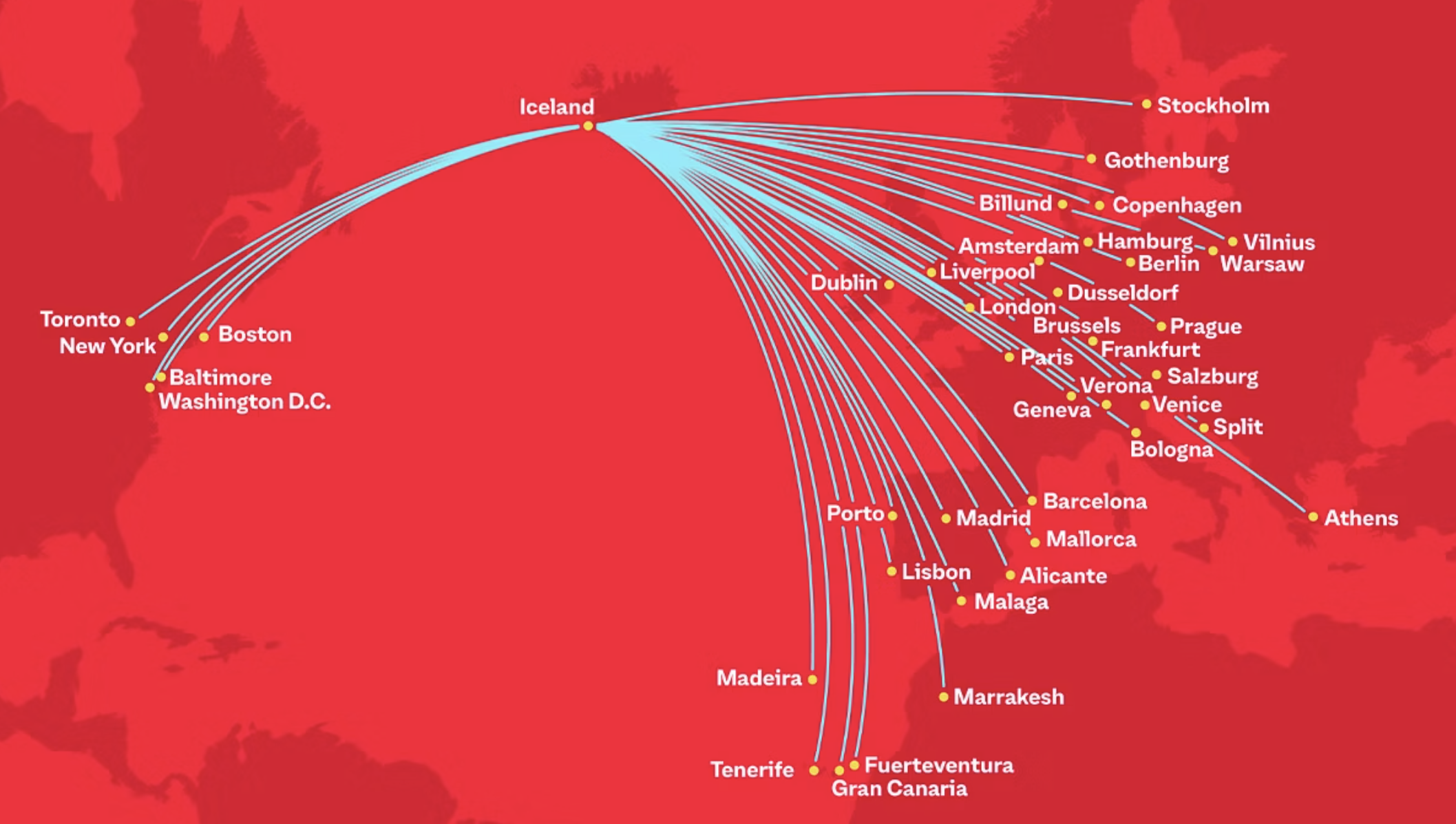 PLAY Airlines route map PLAY Airlines route map