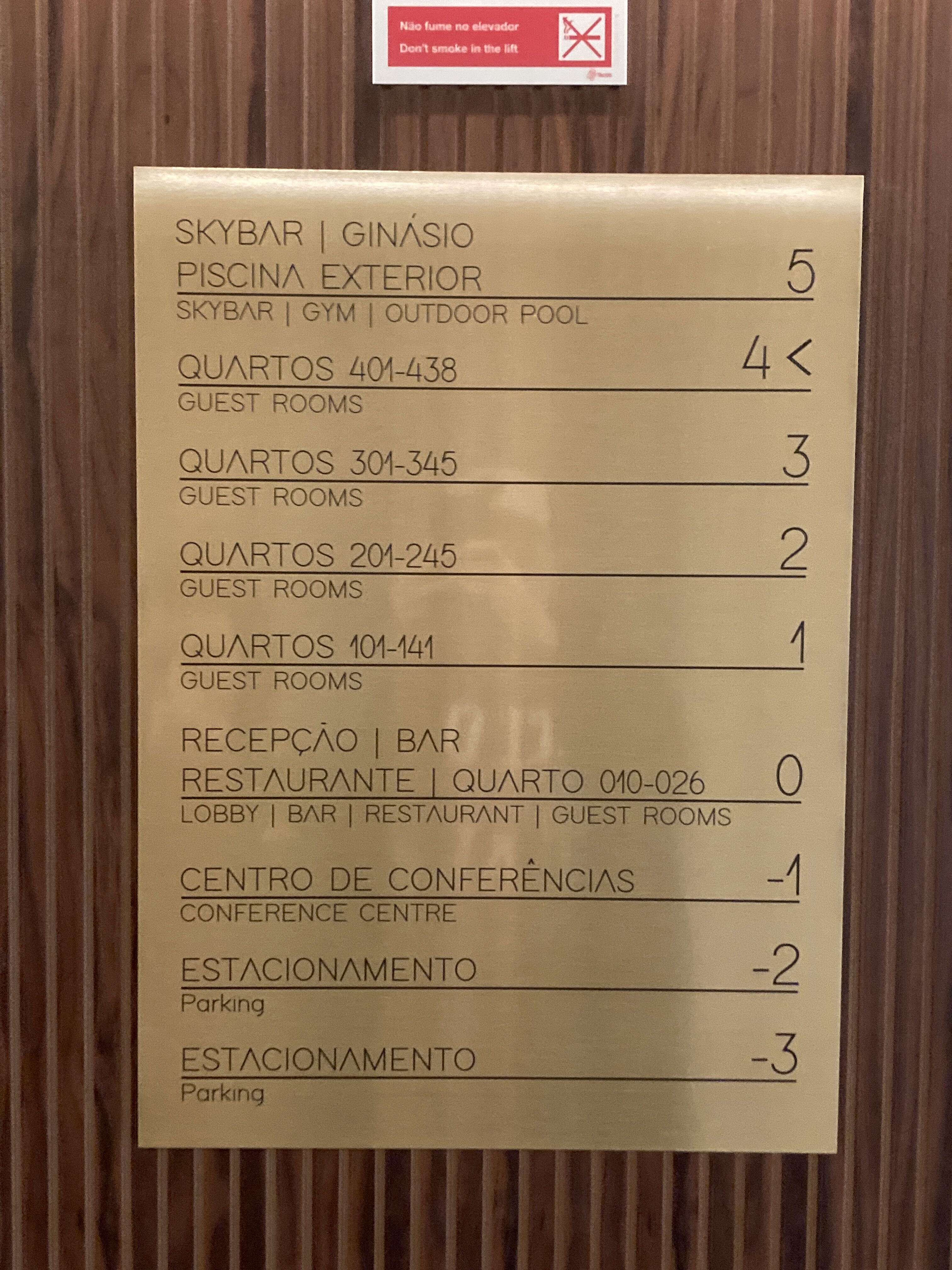 Renaissance Porto Lapa Hotel floor signage