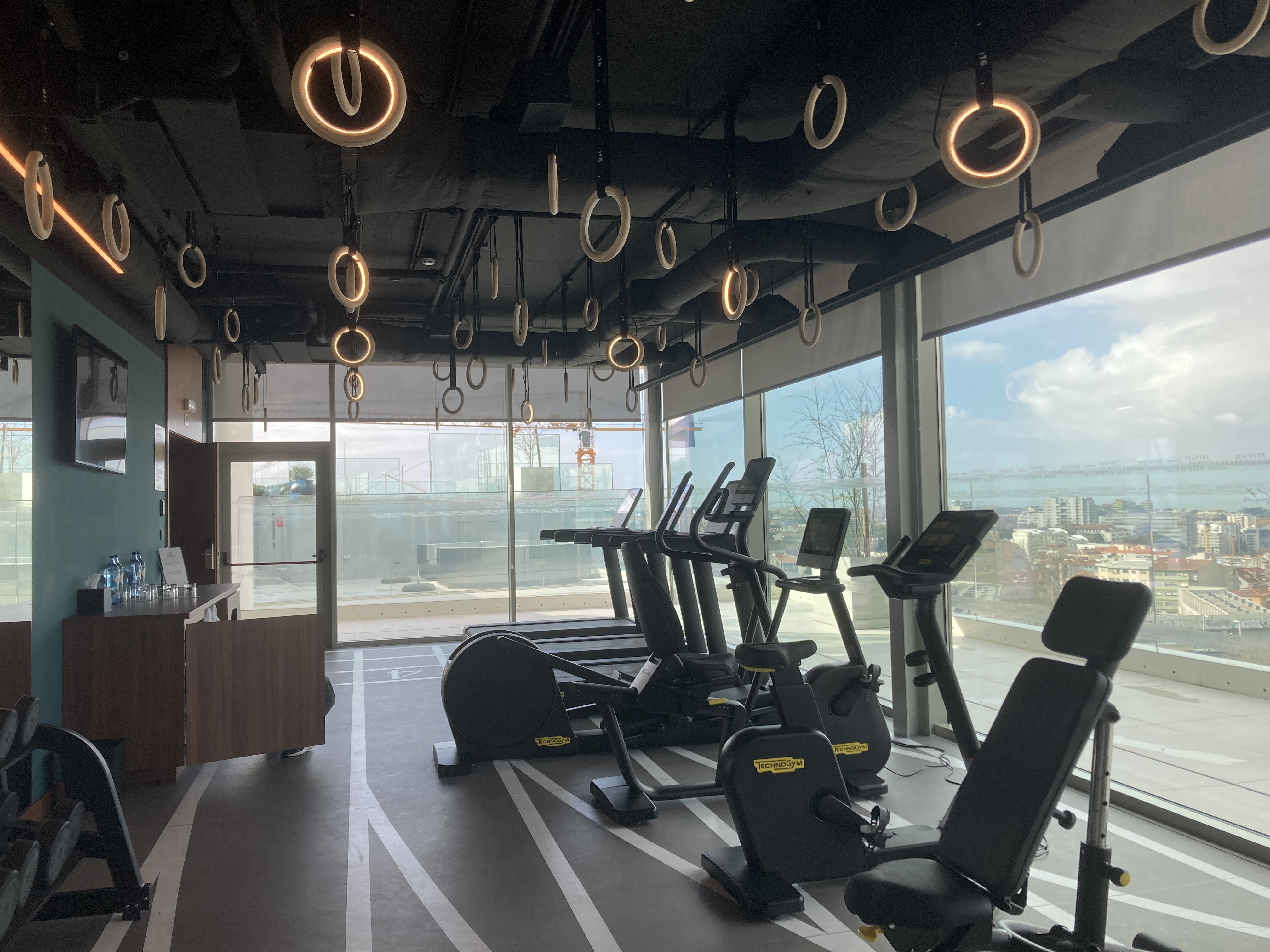 Renaissance Porto Lapa Hotel gym bikes and ring lights