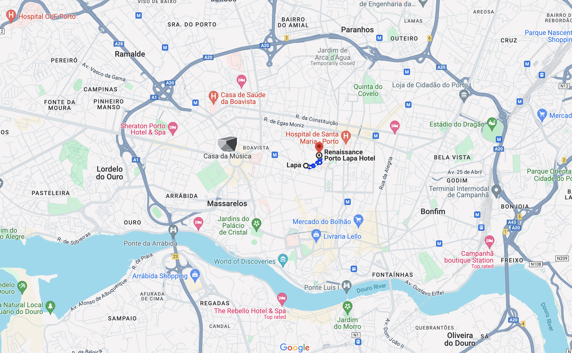 Renaissance Porto Lapa Hotel location on Google Maps