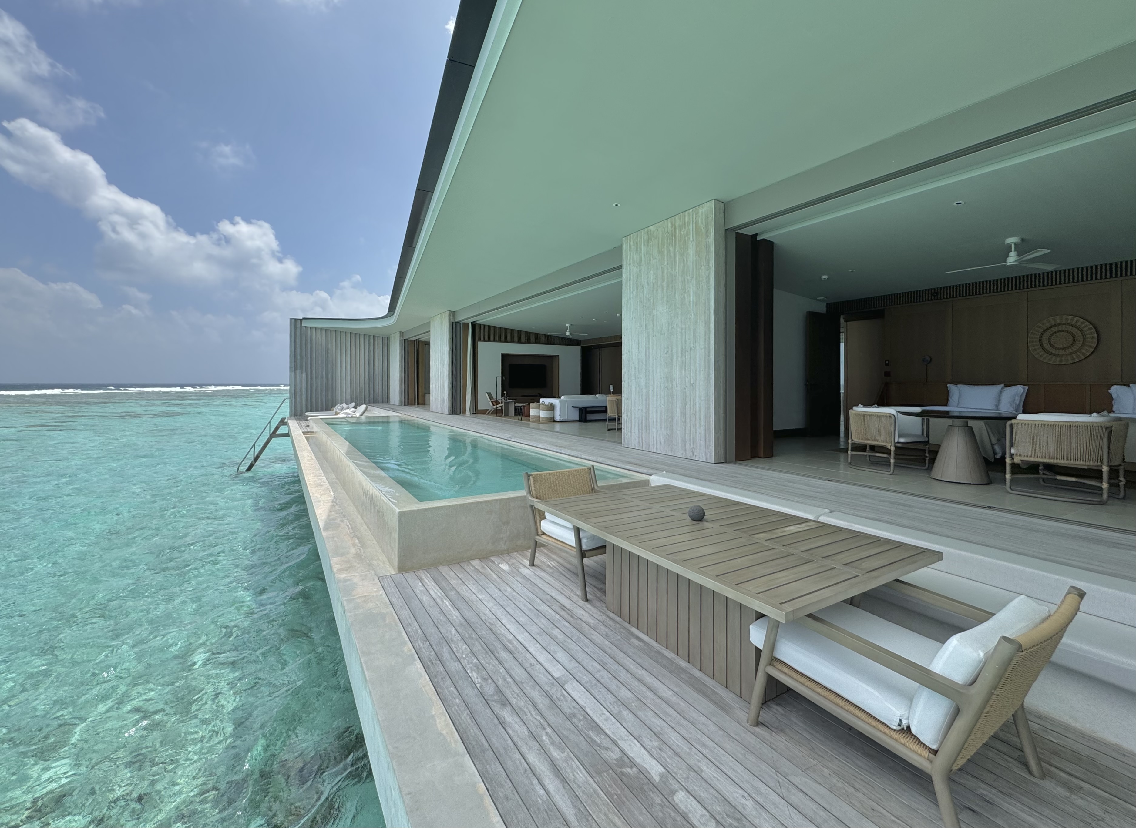 Ritz Carlton Fari Islands 2 bed overwater villa outside deck