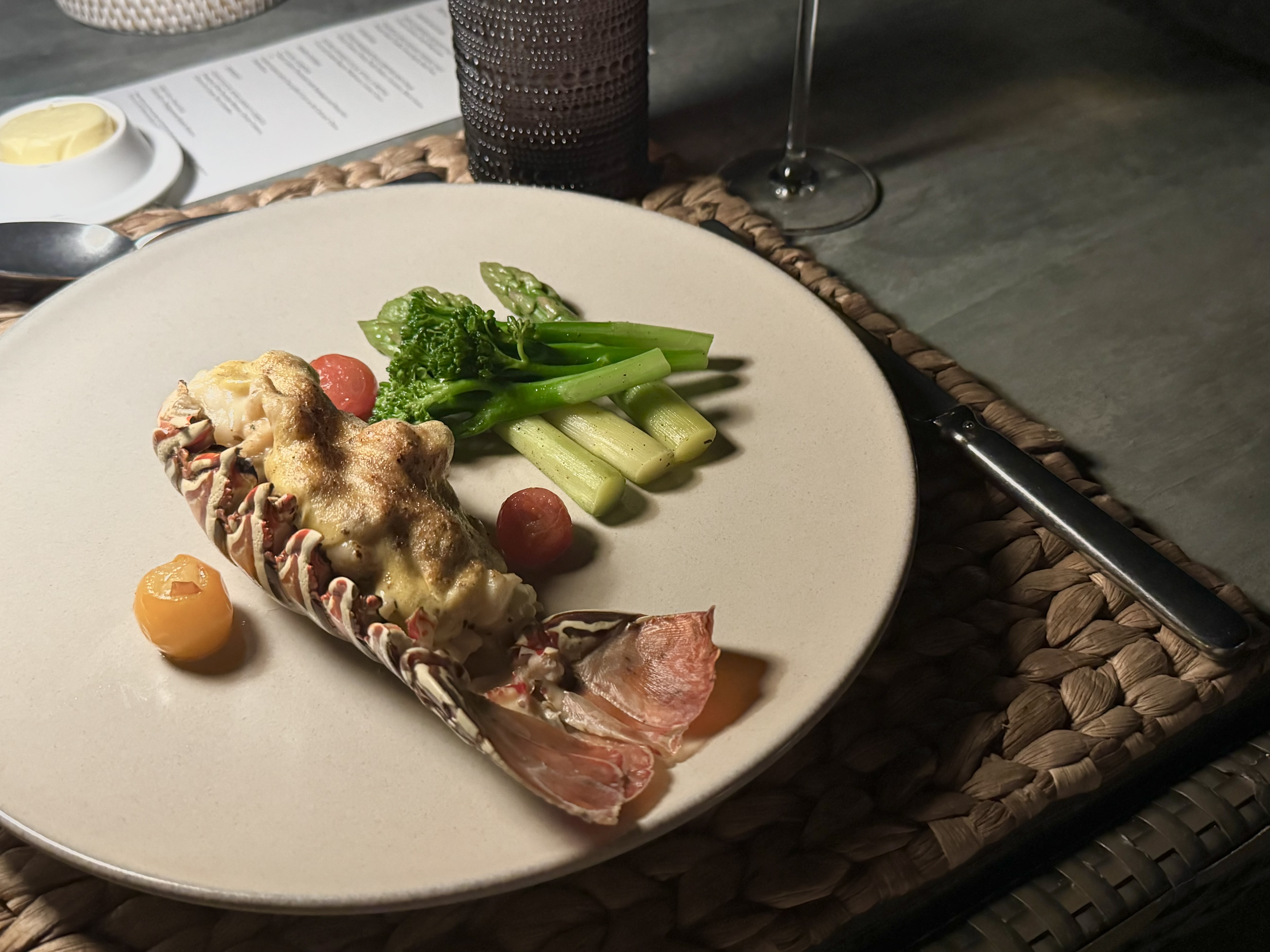 Ritz Carlton Fari Islands FnB Beach Shack evening main course lobster