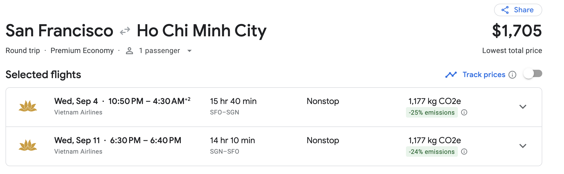 SFO SGN